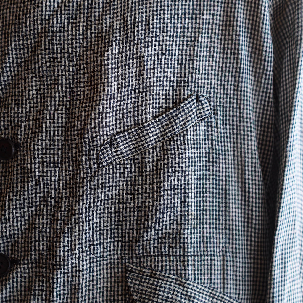NORA SHORT SHIRT JACKET~japan old linen checked fabric~