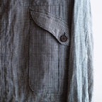 NORA SHORT SHIRT JACKET~japan old linen checked fabric~