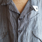 NORA SHORT SHIRT JACKET~japan old linen checked fabric~