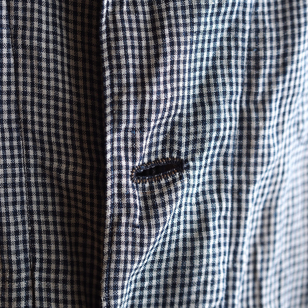 NORA SHORT SHIRT JACKET~japan old linen checked fabric~