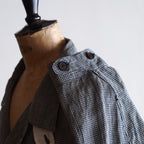 NORA SHORT SHIRT JACKET~japan old linen checked fabric~