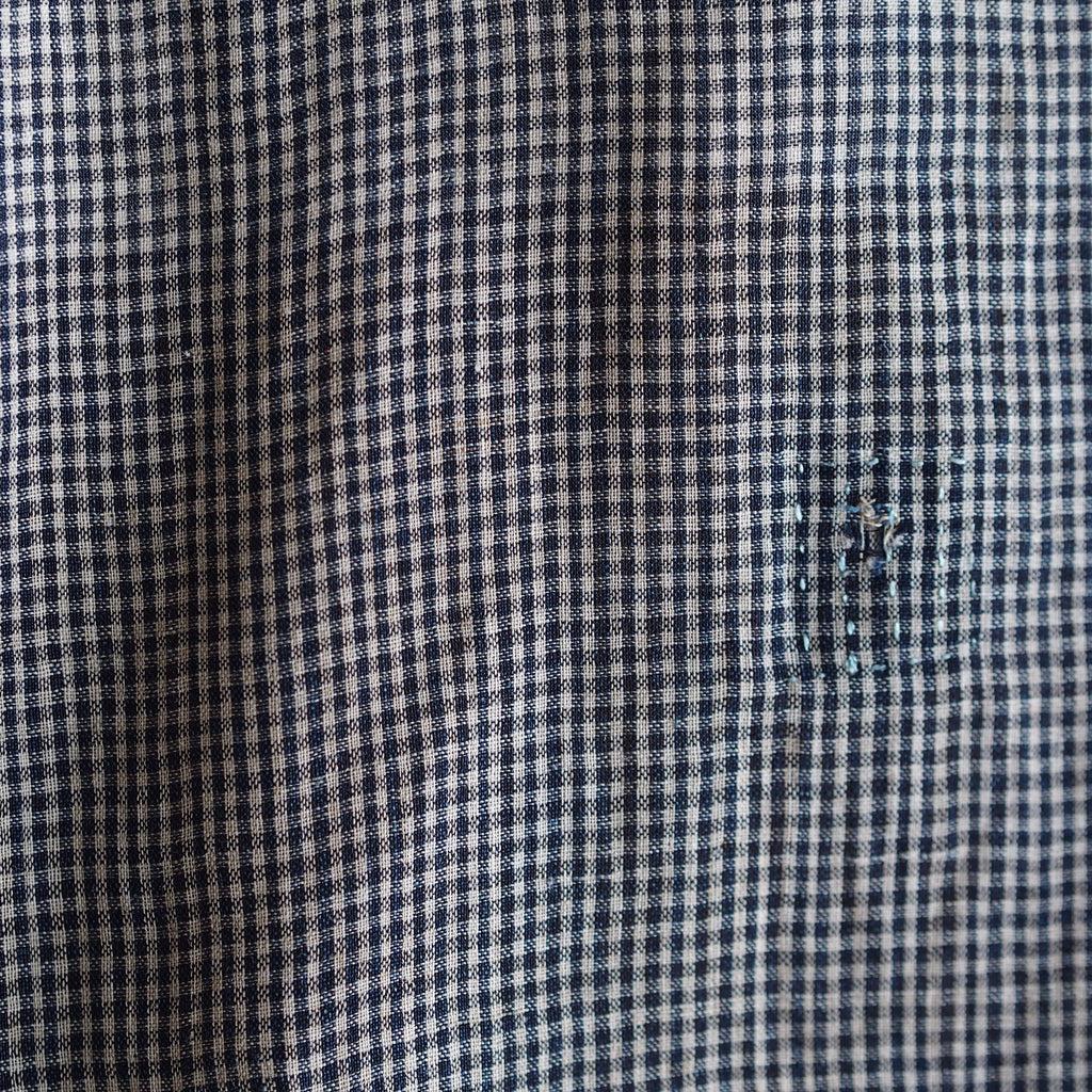 NORA SHORT SHIRT JACKET~japan old linen checked fabric~