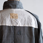 NORA SHORT SHIRT JACKET~japan old linen checked fabric~