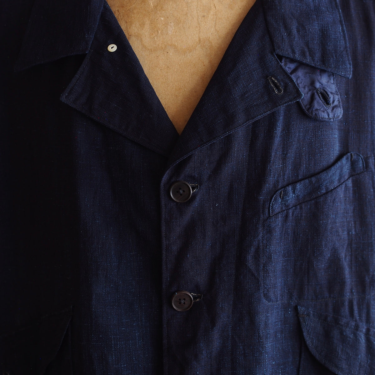 NORA SHORT SHIRT JACKET~japan old indigo silk fabric~