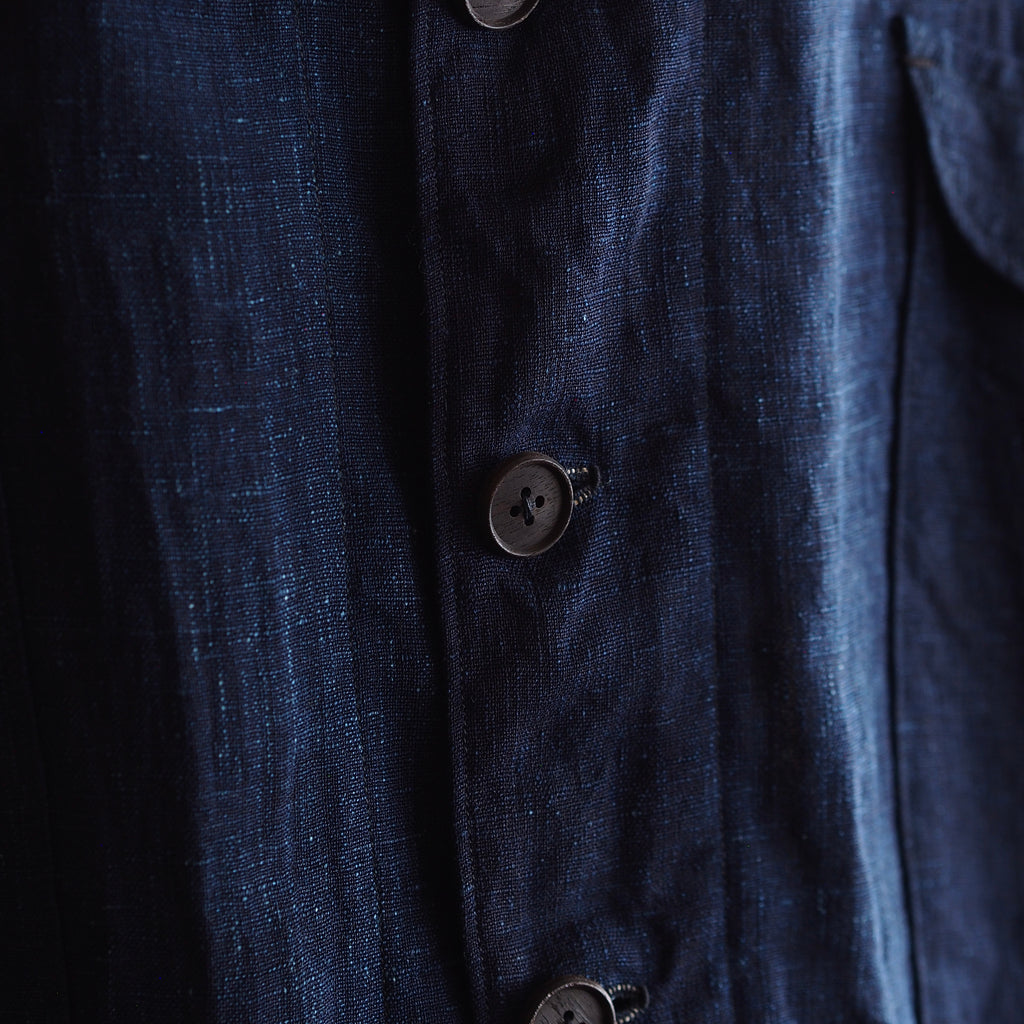 NORA SHORT SHIRT JACKET~japan old indigo silk fabric~