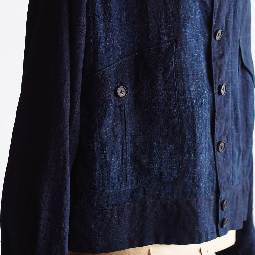 NORA SHORT SHIRT JACKET~japan old indigo silk fabric~