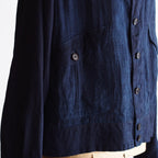 NORA SHORT SHIRT JACKET~japan old indigo silk fabric~