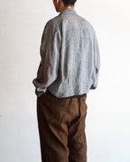 NORA SHORT SHIRT JACKET~japan old linen checked fabric~