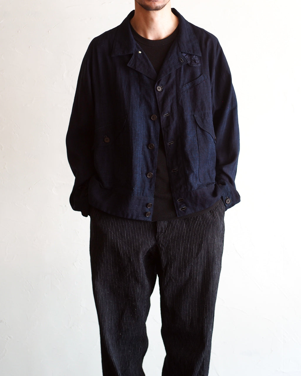 NORA SHORT SHIRT JACKET~japan old indigo silk fabric~