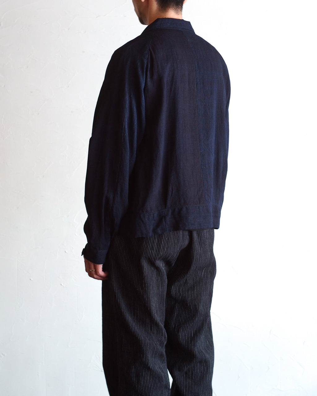 NORA SHORT SHIRT JACKET~japan old indigo silk fabric~