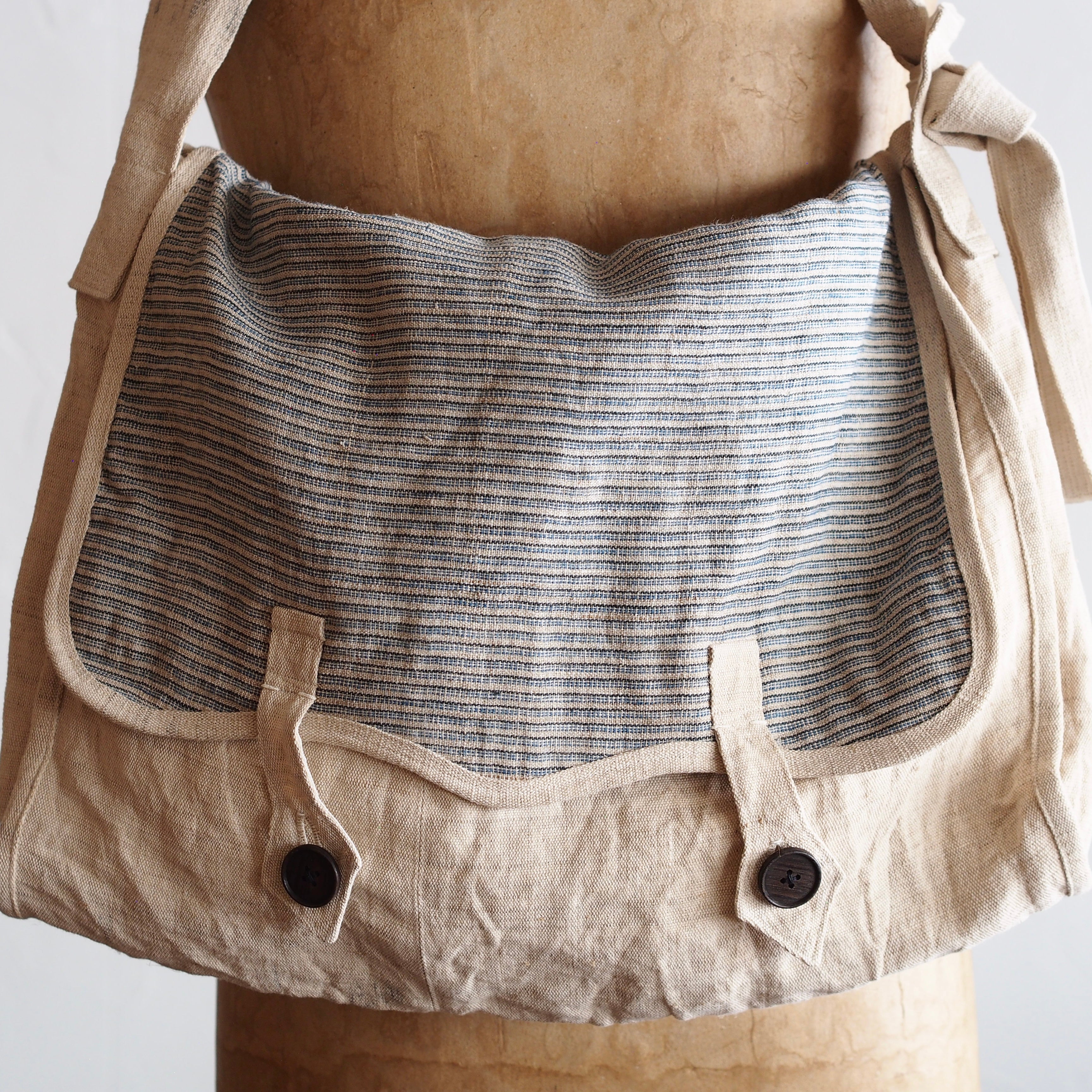 NORA BAG~type postman~japan old cotton/hemp fabric~