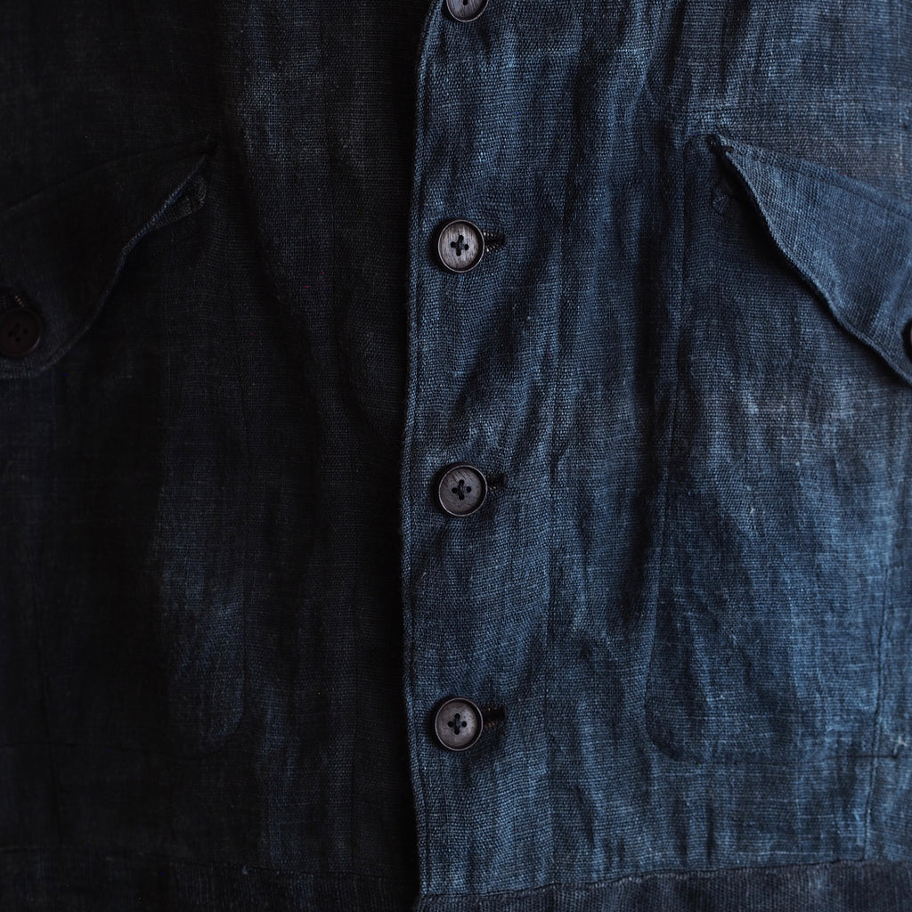 NORA SHORT JACKET~Japan old indigo hemp fabric~