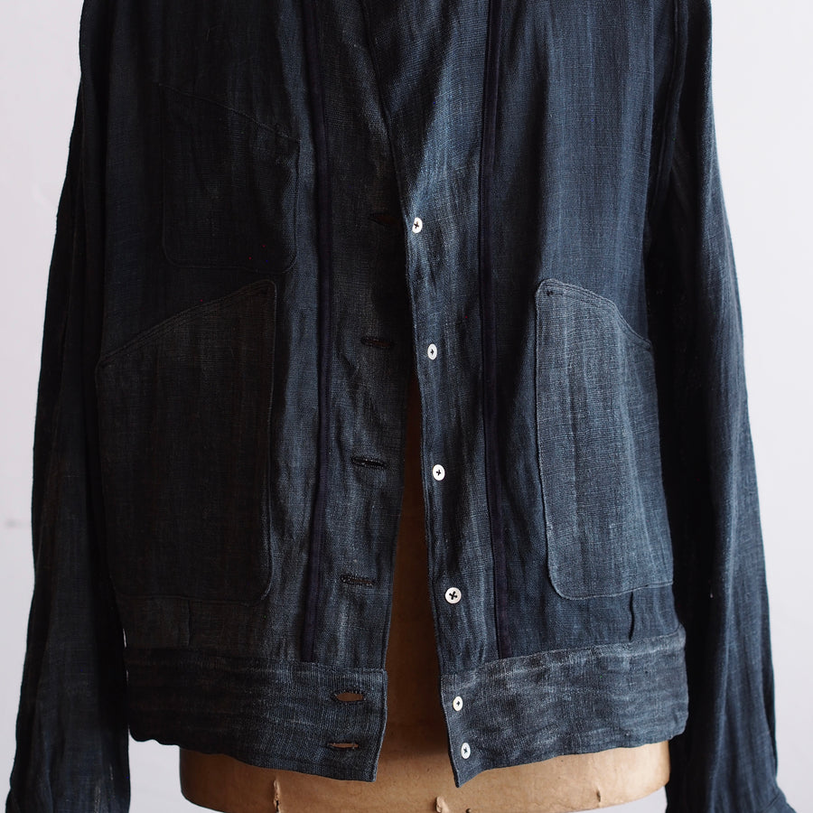 NORA SHORT JACKET~Japan old indigo hemp fabric~