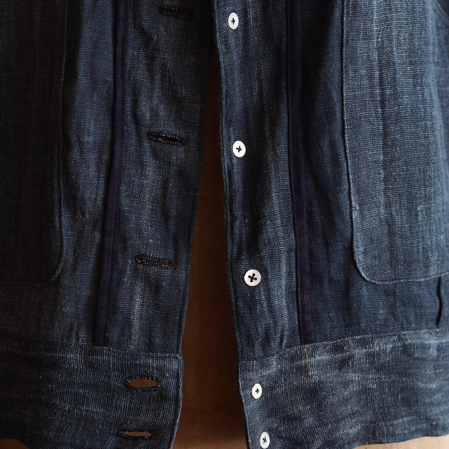 NORA SHORT JACKET~Japan old indigo hemp fabric~