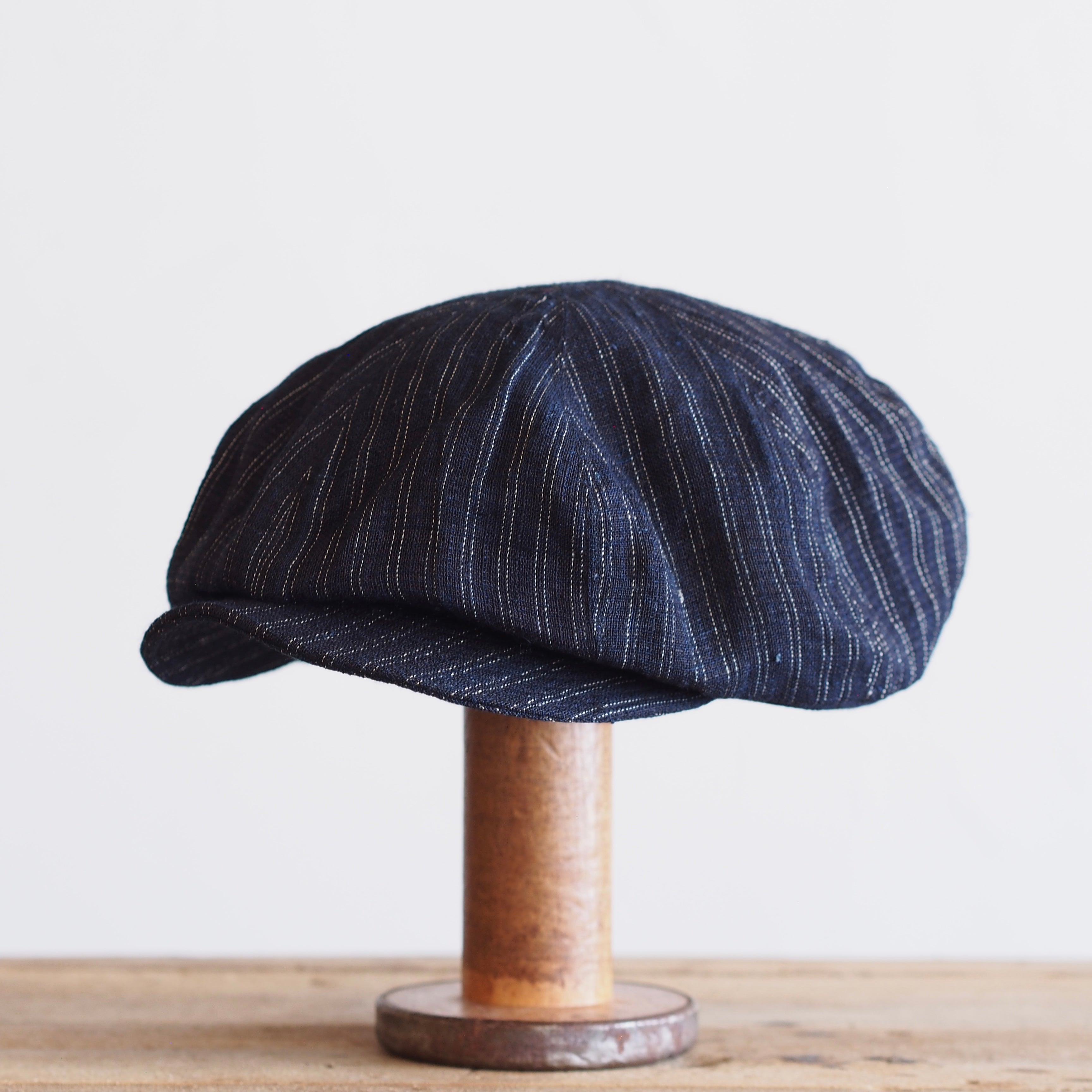 JAPAN VINTAGE FABRIC CAP ~type newsboy~60 meiji hemp 縞②