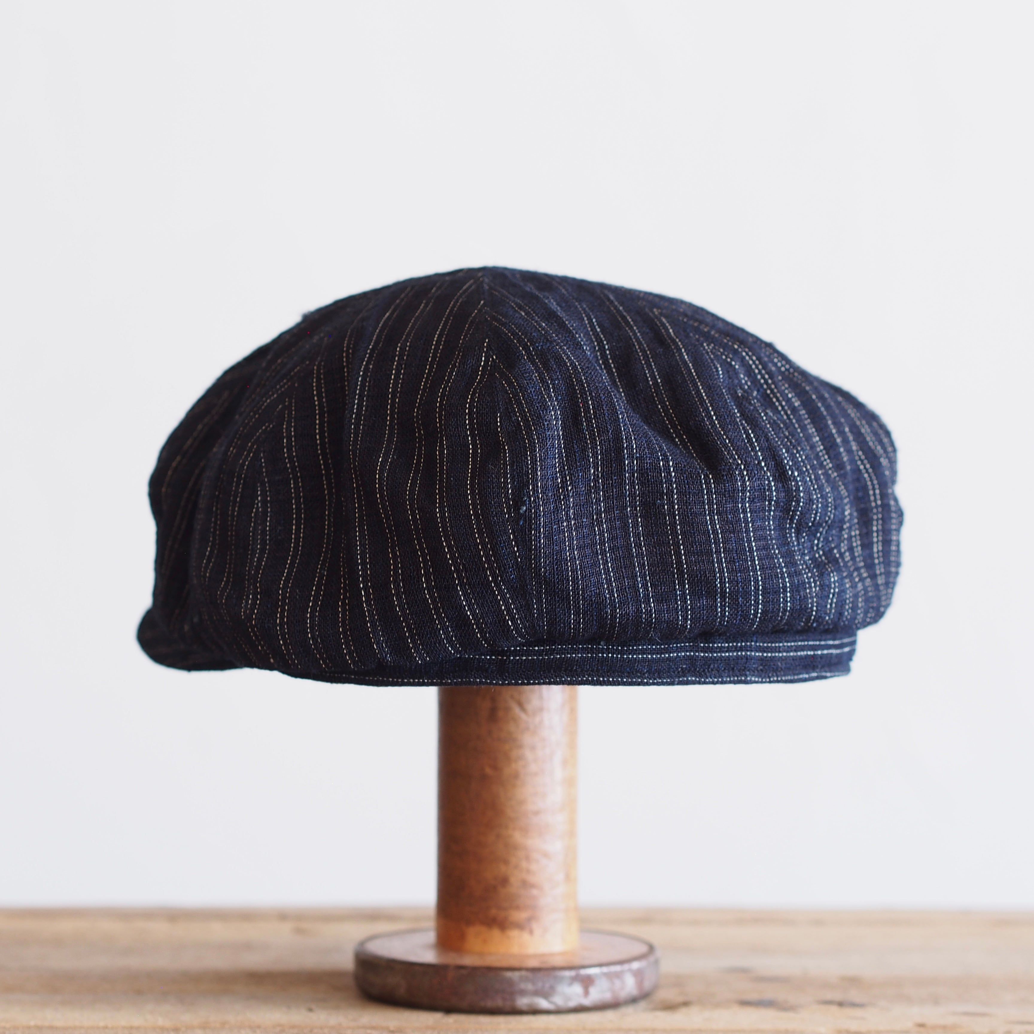 JAPAN VINTAGE FABRIC CAP ~type newsboy~60 meiji hemp 縞②