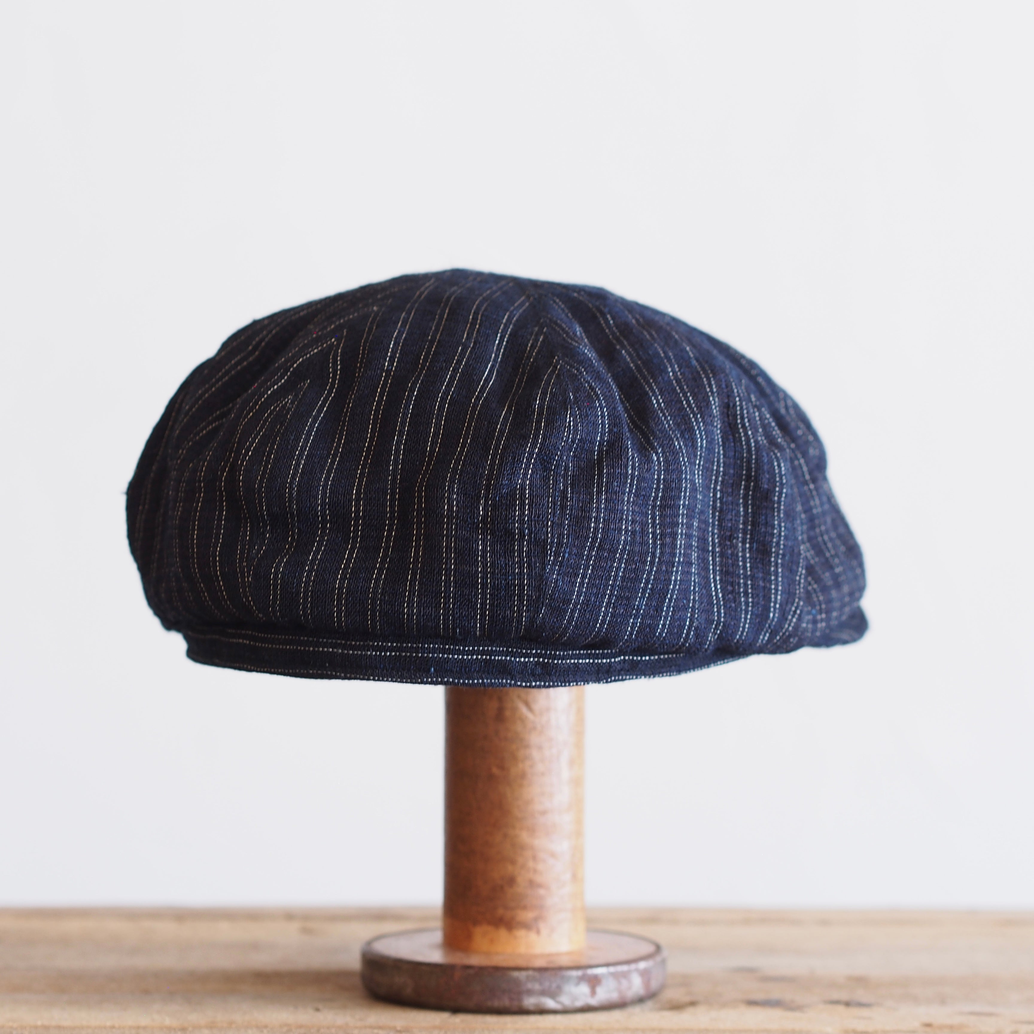 JAPAN VINTAGE FABRIC CAP ~type newsboy~60 meiji hemp 縞②