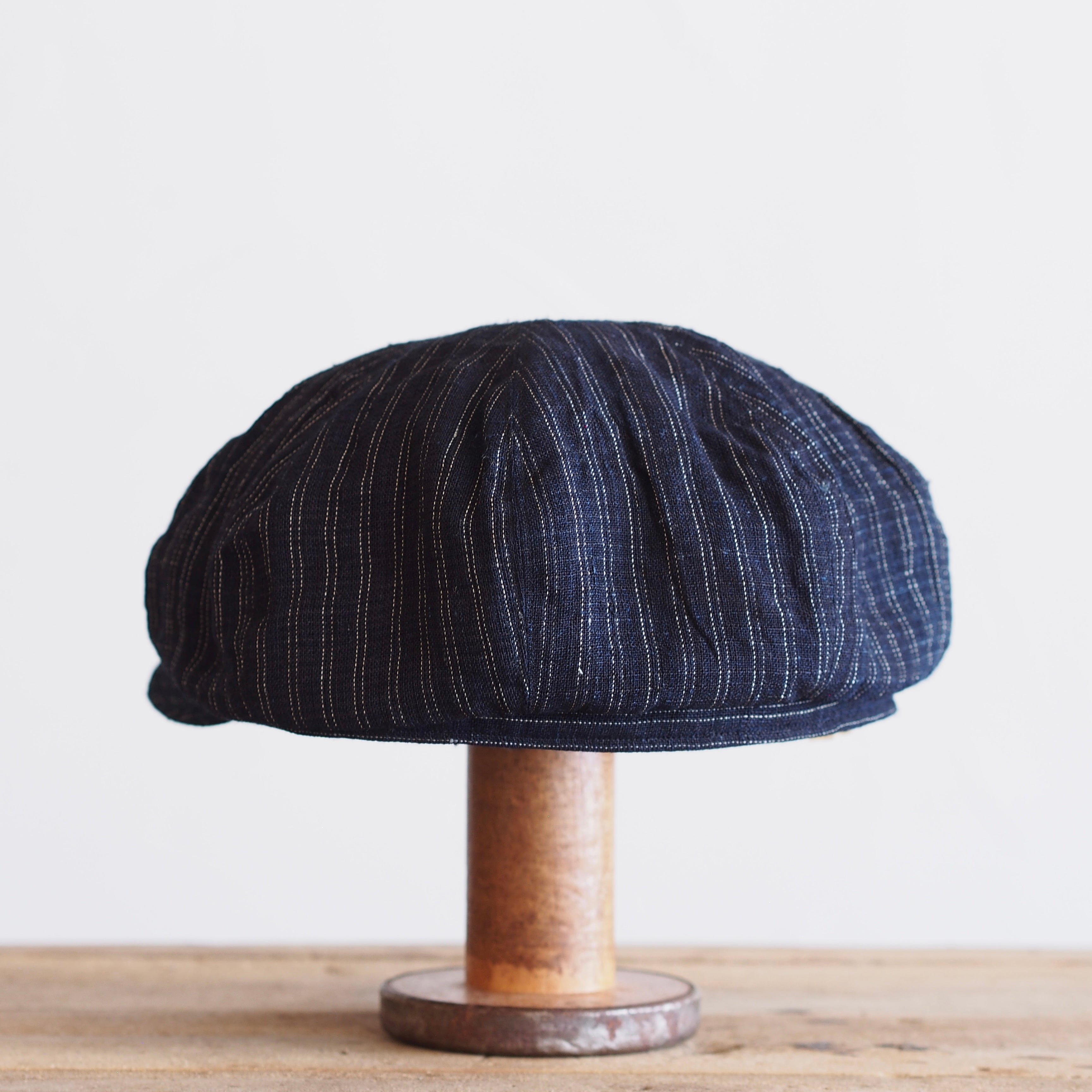 JAPAN VINTAGE FABRIC CAP ~type newsboy~61 meiji hemp 縞②