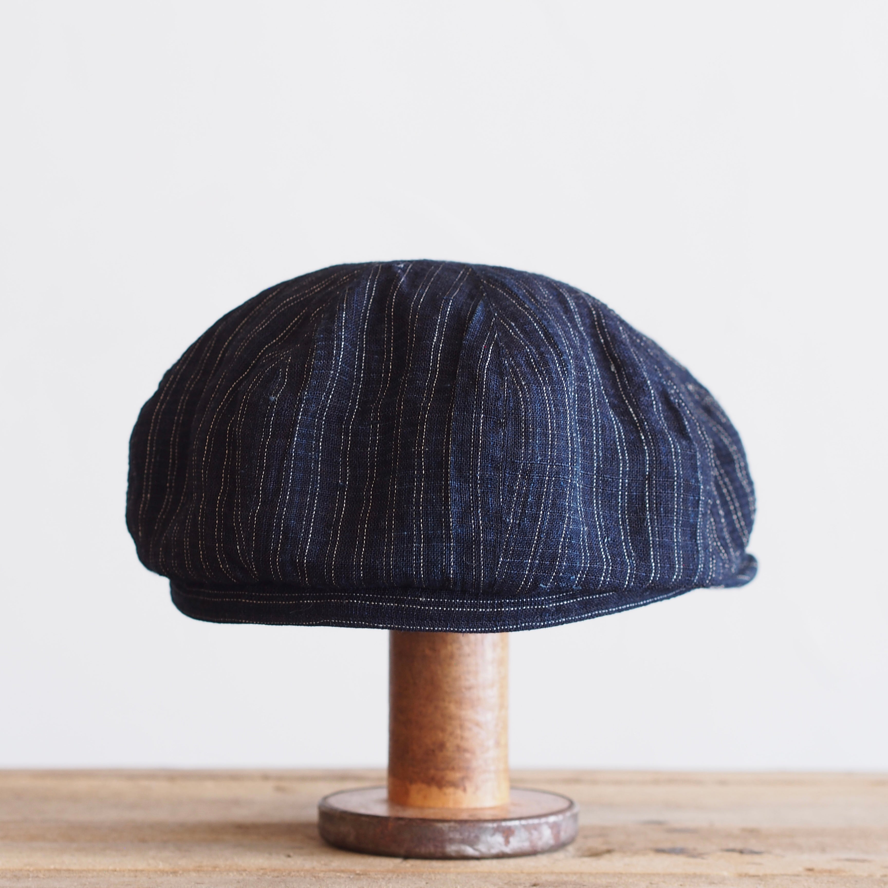 JAPAN VINTAGE FABRIC CAP ~type newsboy~61 meiji hemp 縞②