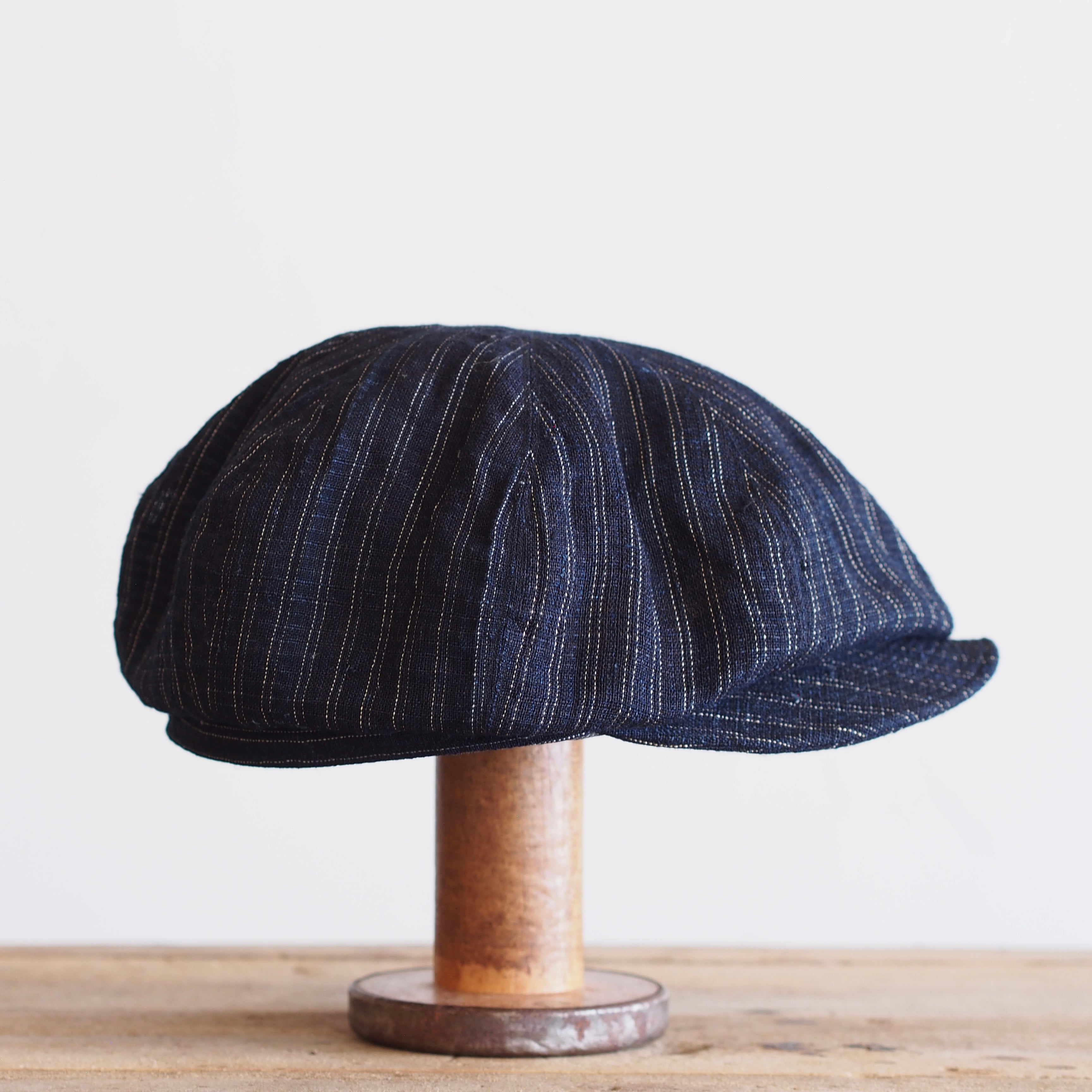 JAPAN VINTAGE FABRIC CAP ~type newsboy~61 meiji hemp 縞②