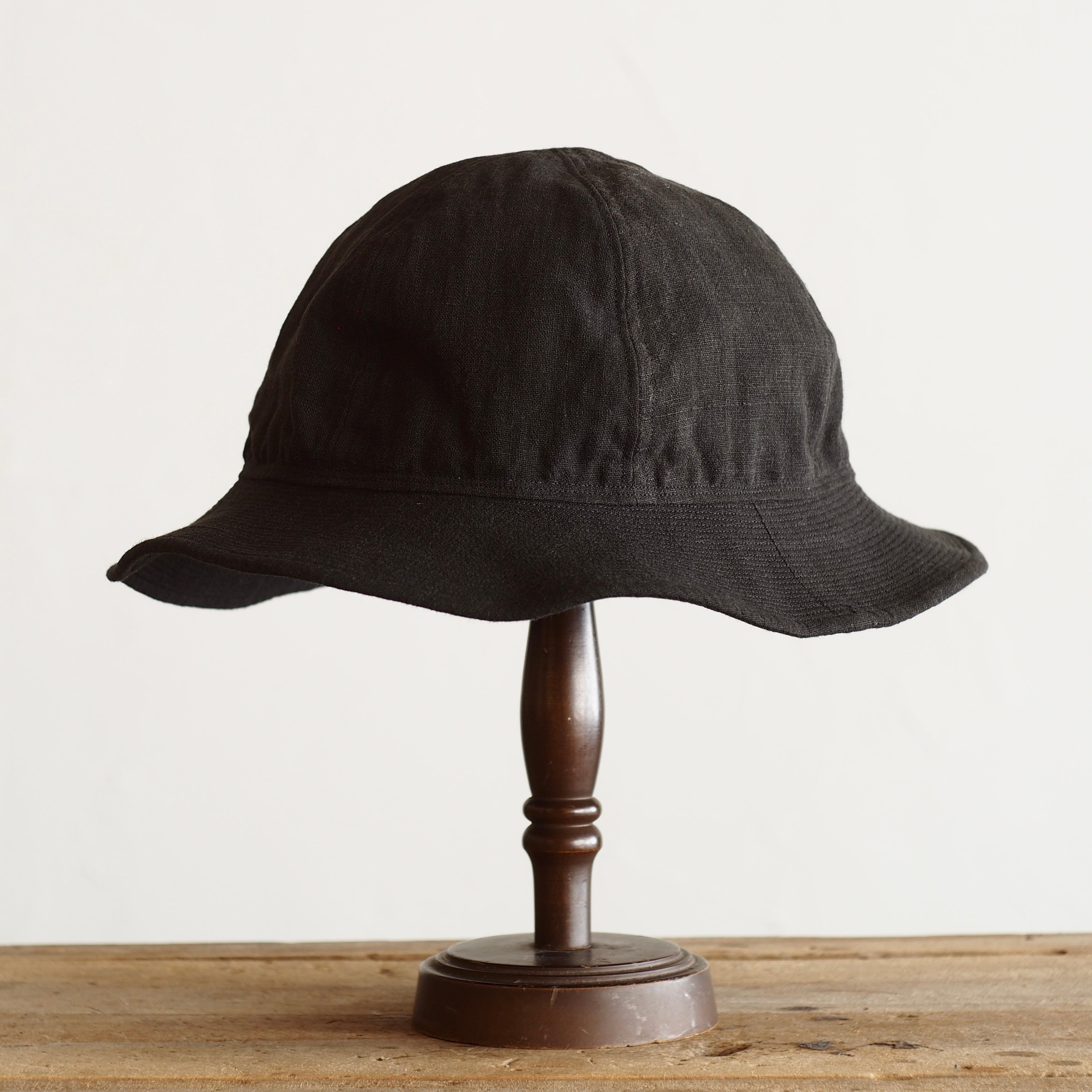 NORA HAT ~type 2nd~japan old black cotton fabric