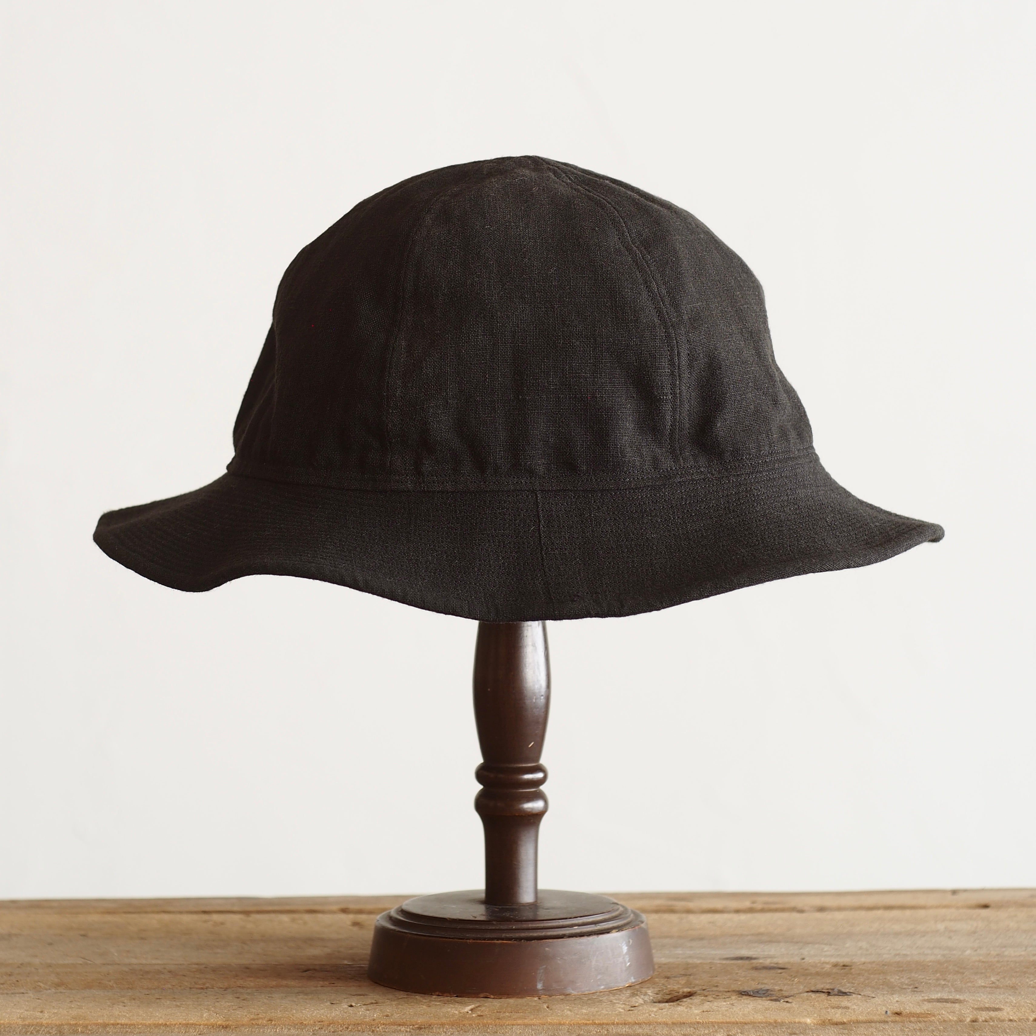 NORA HAT ~type 2nd~japan old black cotton fabric