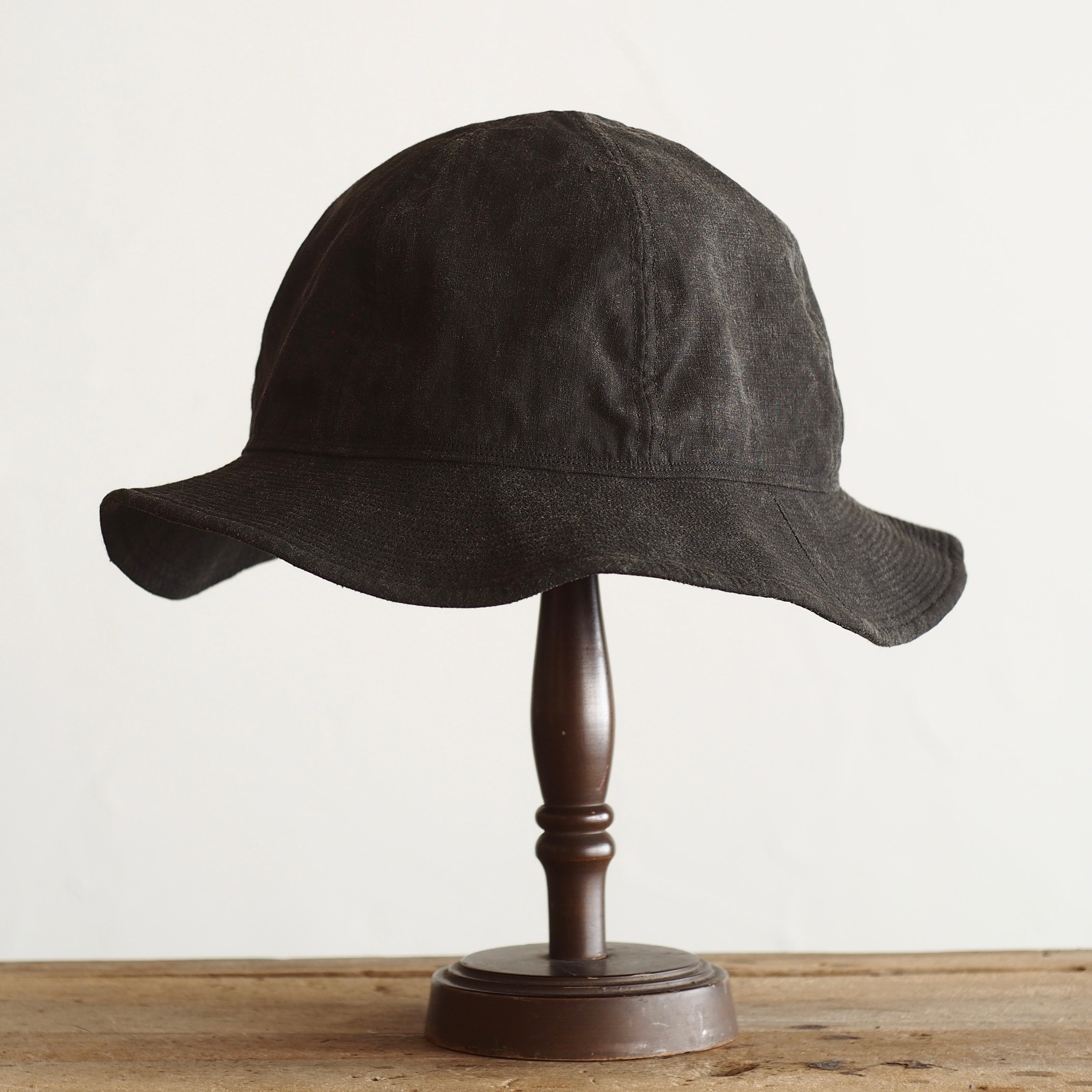 NORA HAT ~type 2nd~japan old black cotton fabric⓵