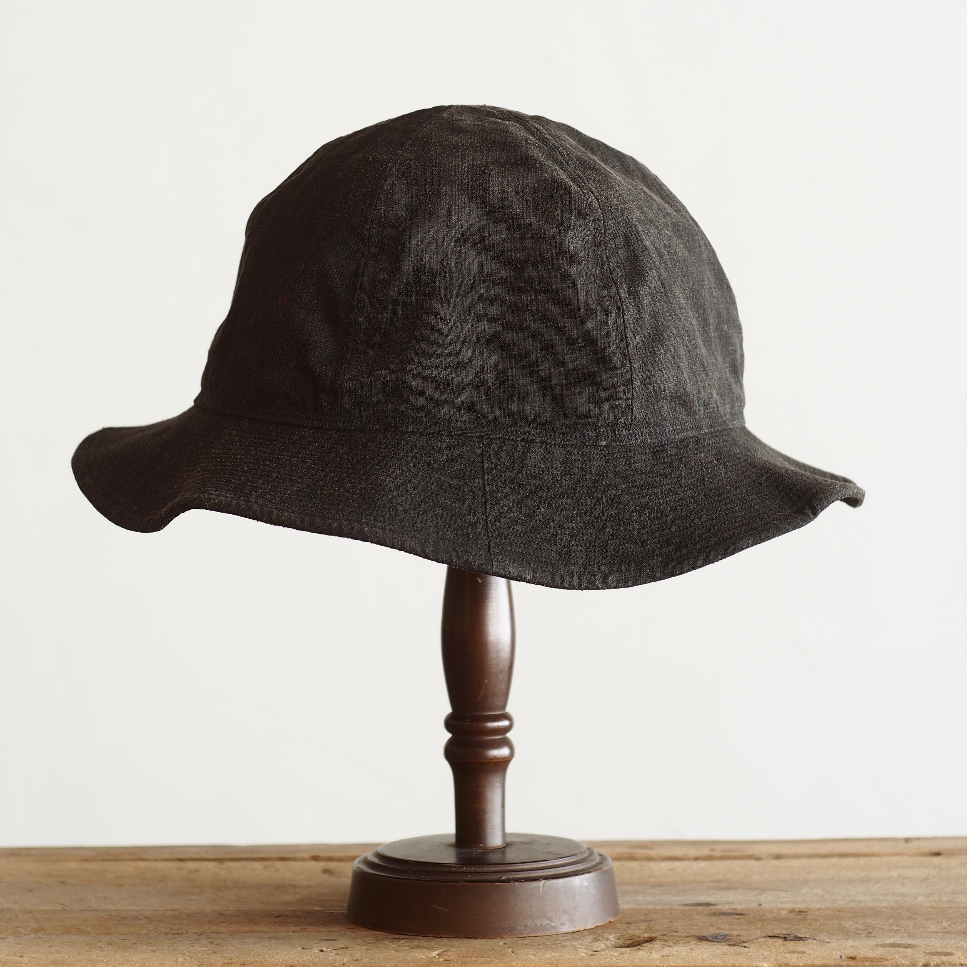 NORA HAT ~type 2nd~japan old black cotton fabric⓵