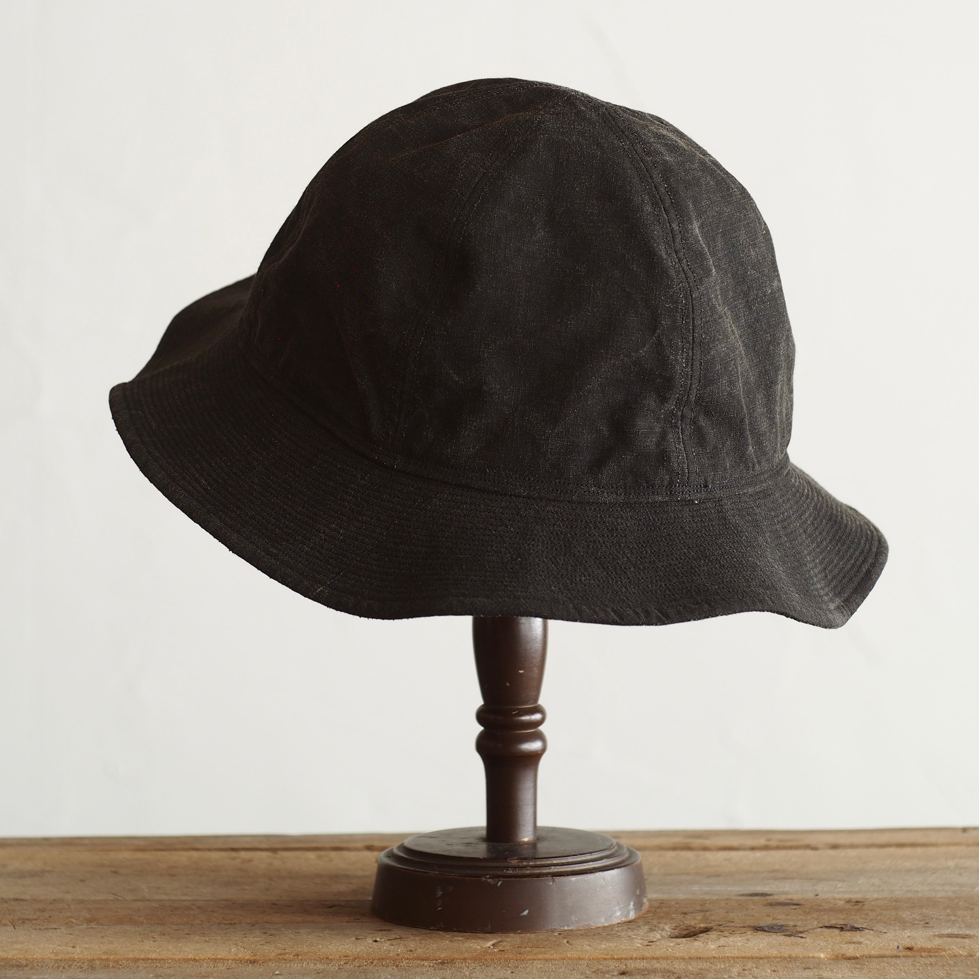 NORA HAT ~type 2nd~japan old black cotton fabric⓶