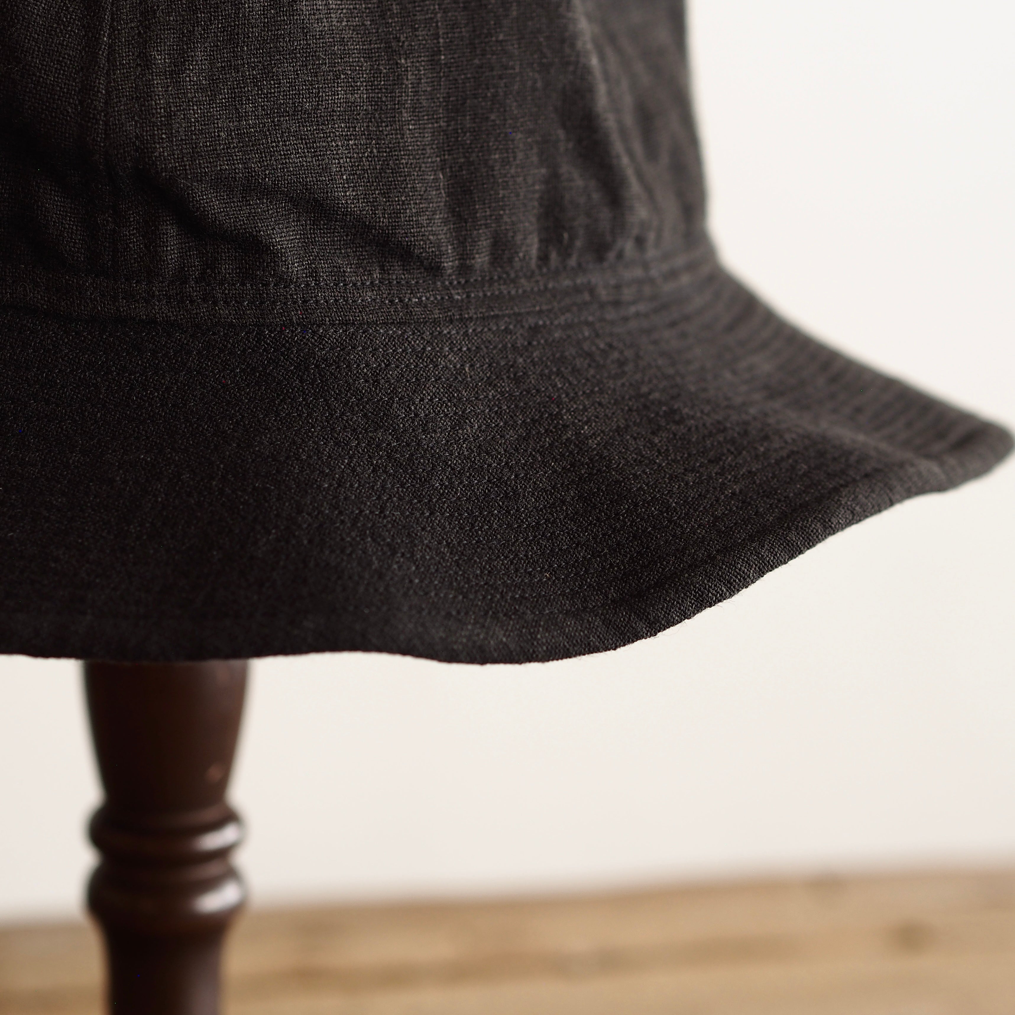 NORA HAT ~type 2nd~japan old black cotton fabric