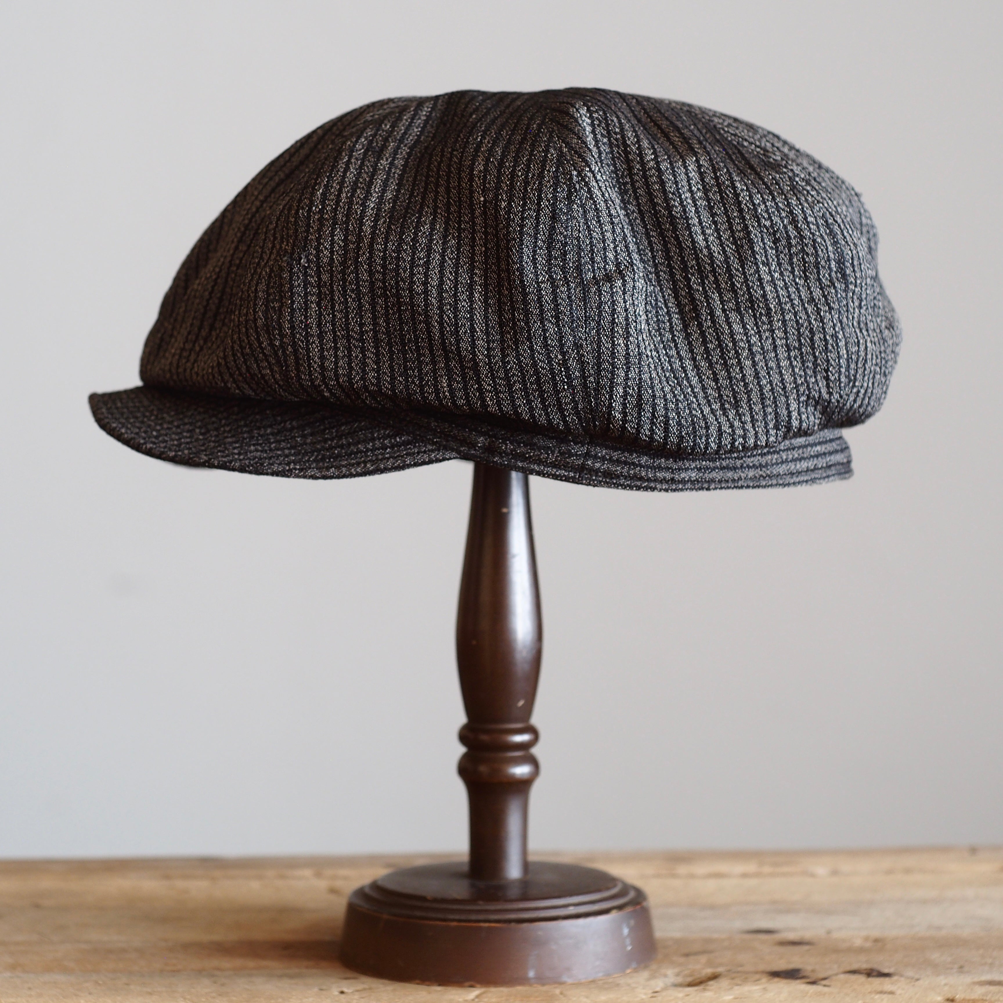 NORA CAP ~type newsboy~60 japan old  silk stripe fabric