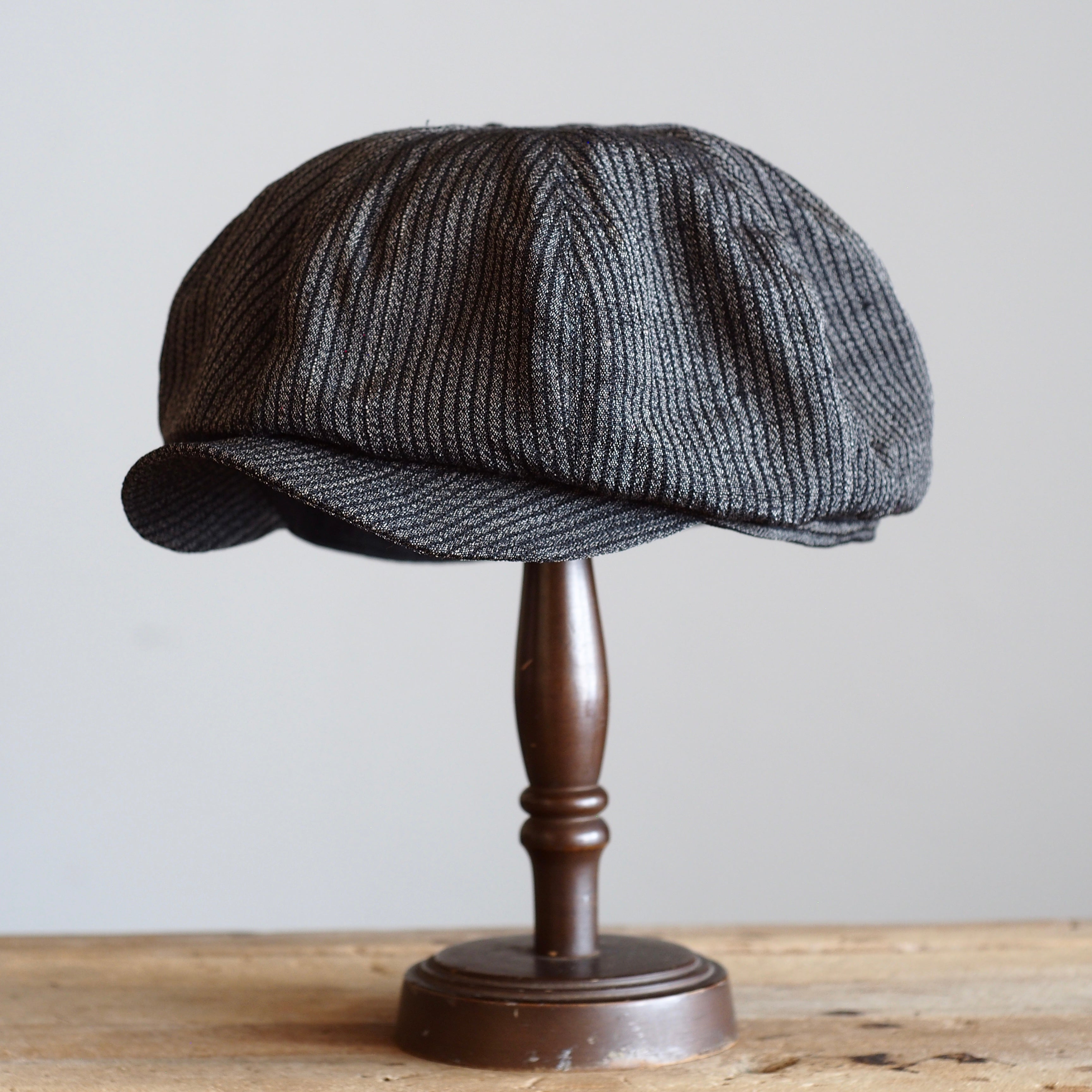NORA CAP ~type newsboy~61  japan old  silk stripe fabric