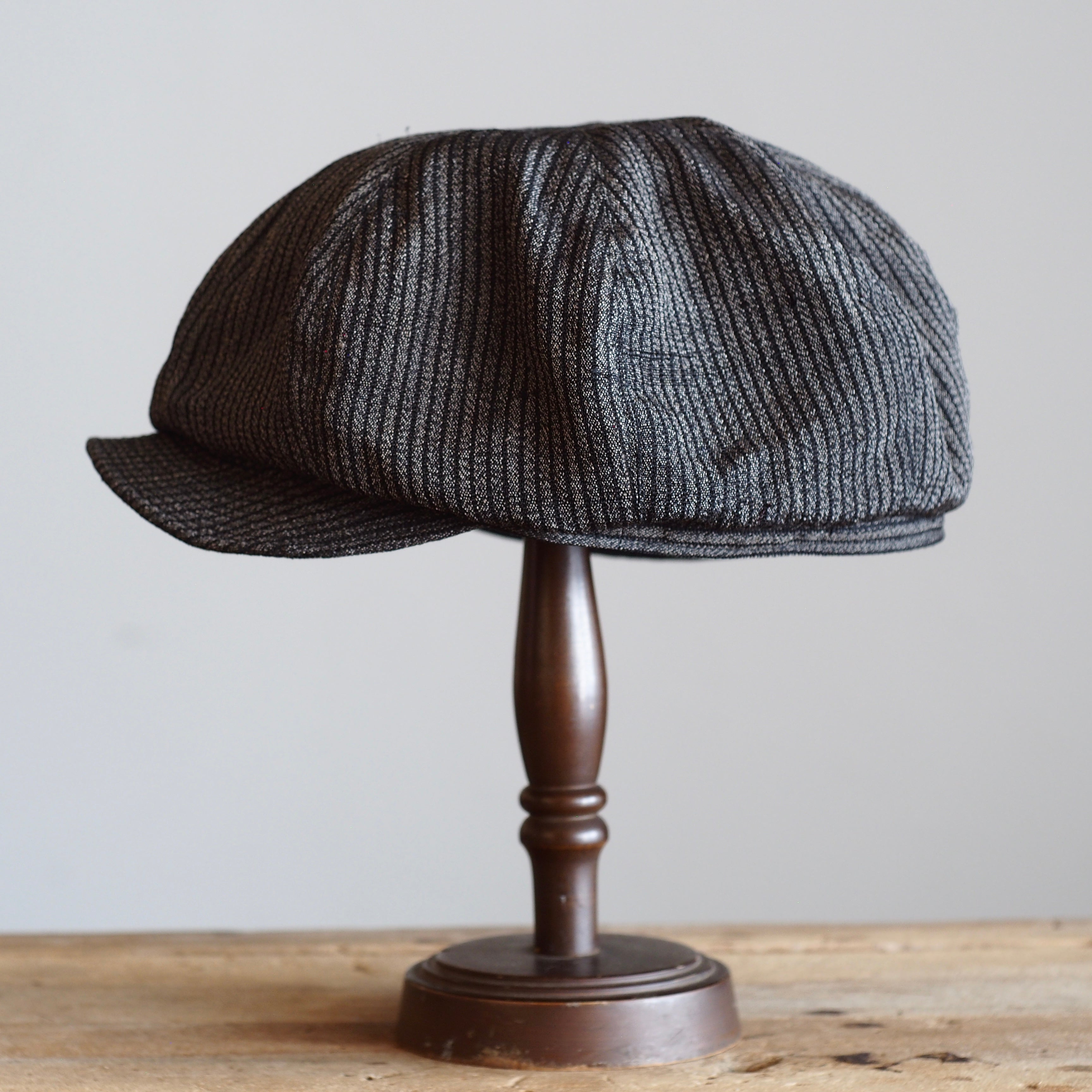 NORA CAP ~type newsboy~61  japan old  silk stripe fabric