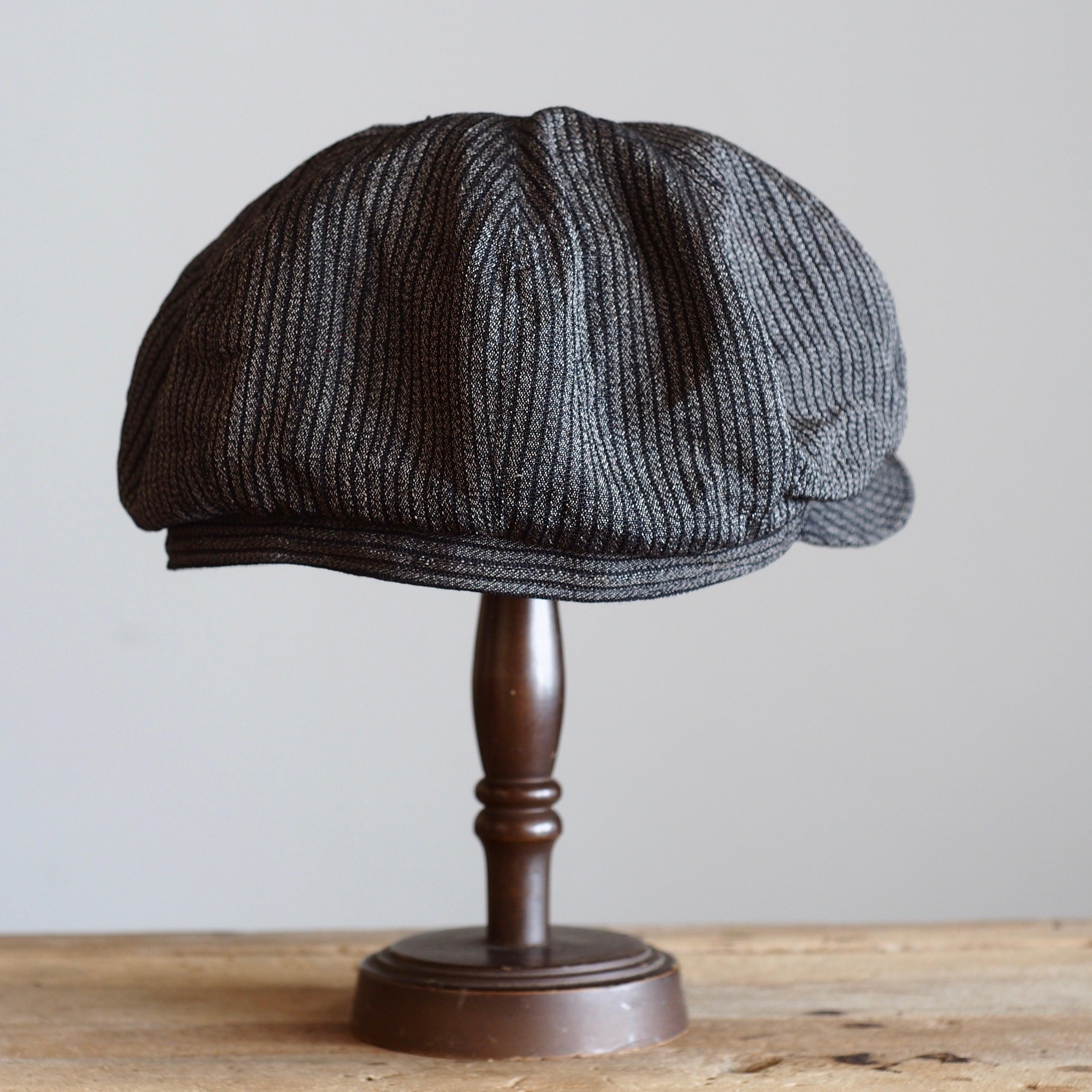 NORA CAP ~type newsboy~61  japan old  silk stripe fabric