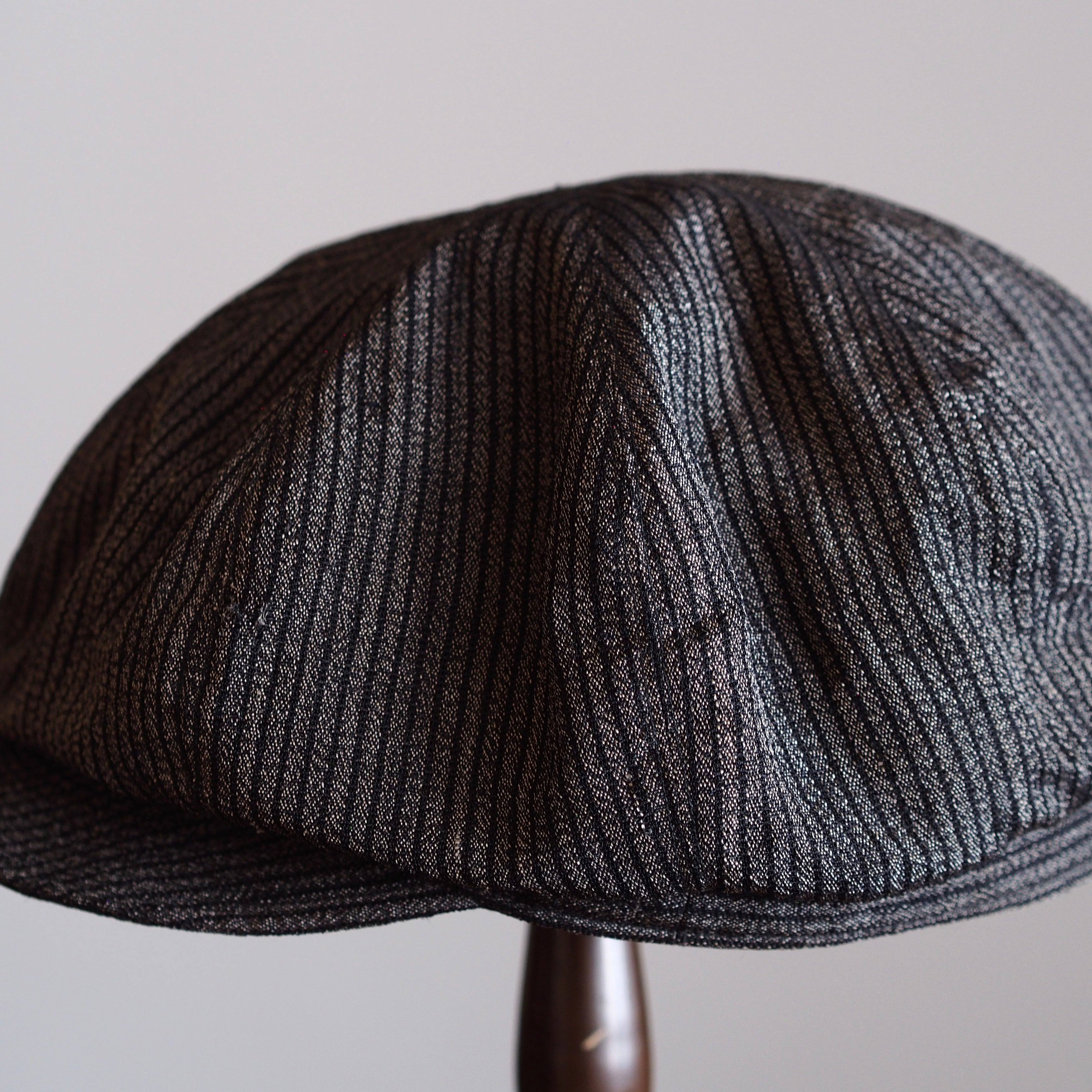 NORA CAP ~type newsboy~60 japan old  silk stripe fabric