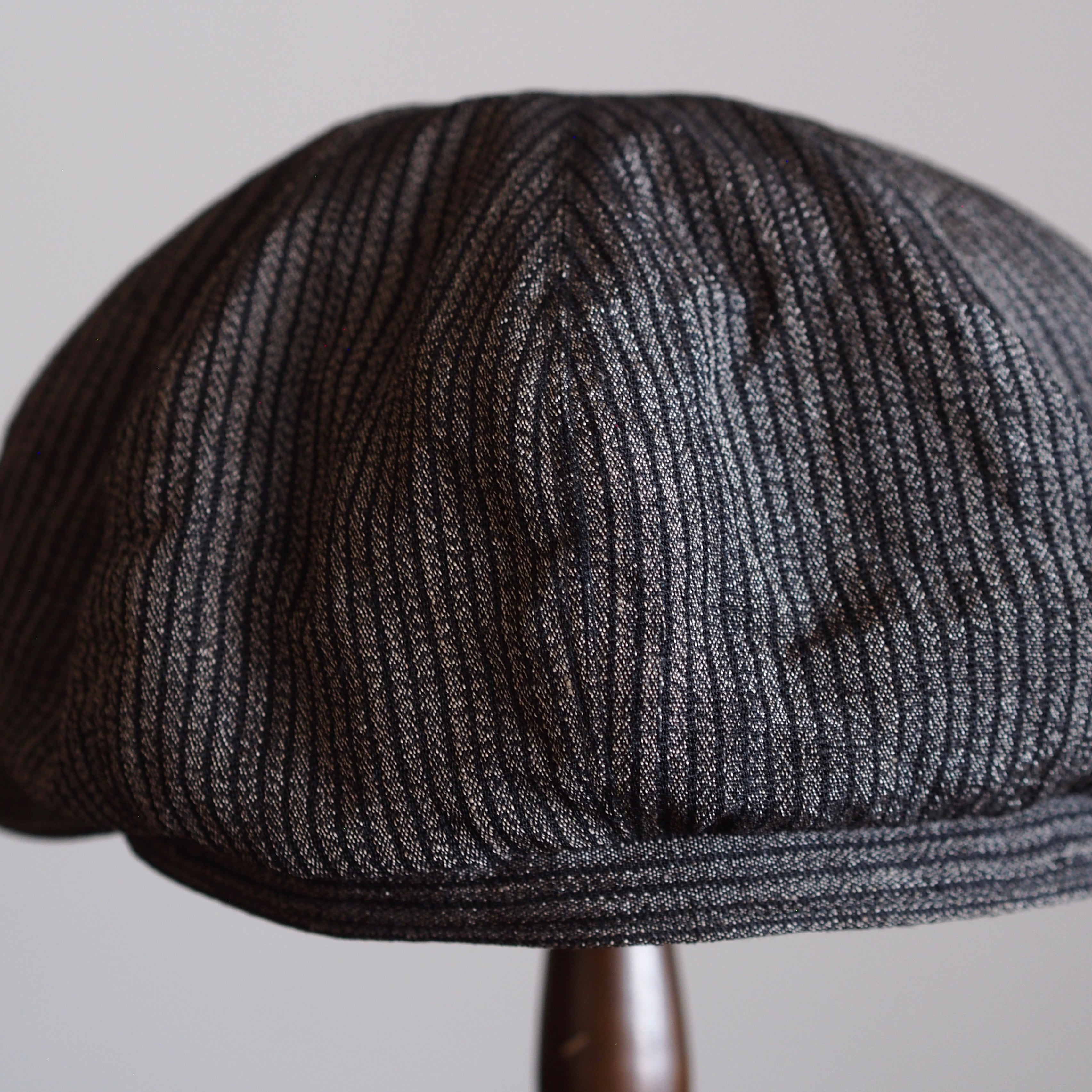 NORA CAP ~type newsboy~60 japan old  silk stripe fabric