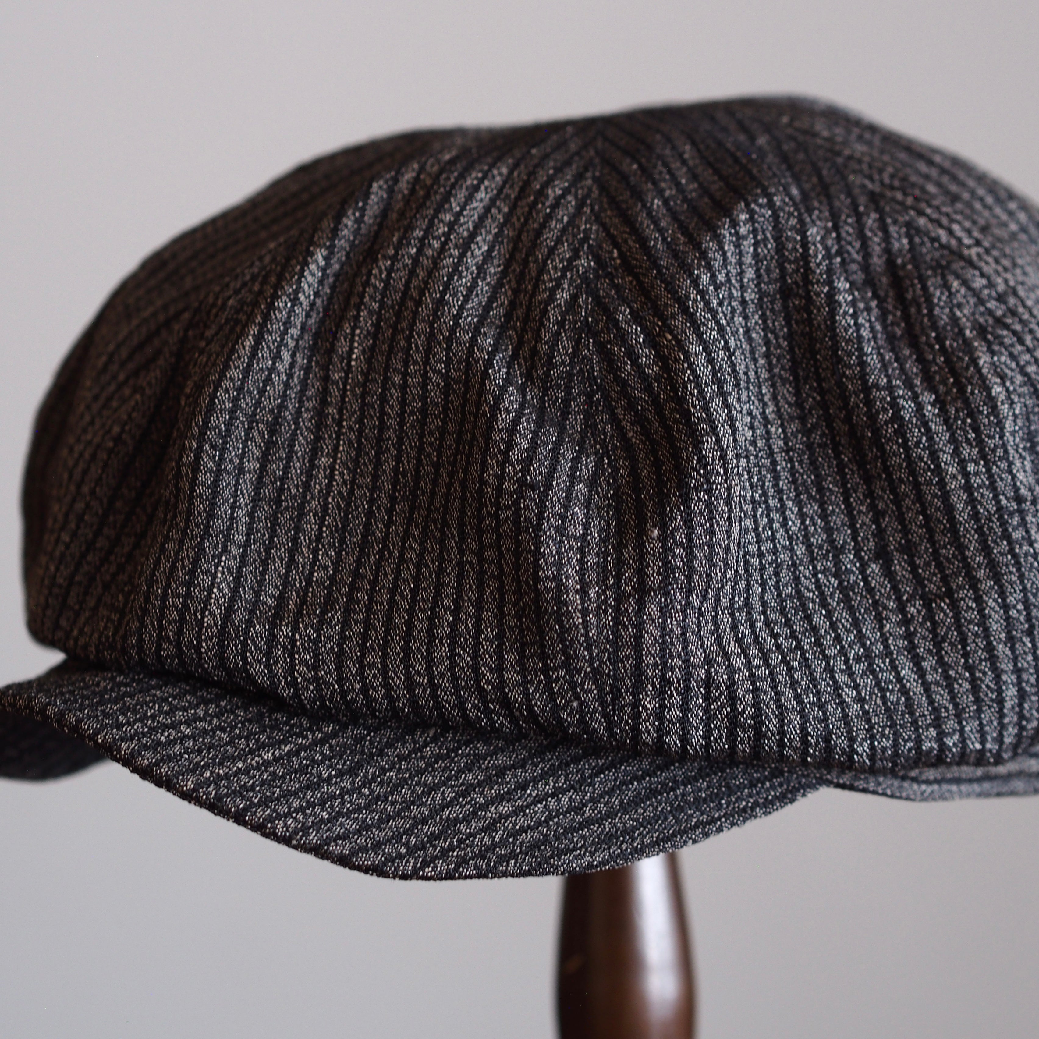 NORA CAP ~type newsboy~61  japan old  silk stripe fabric
