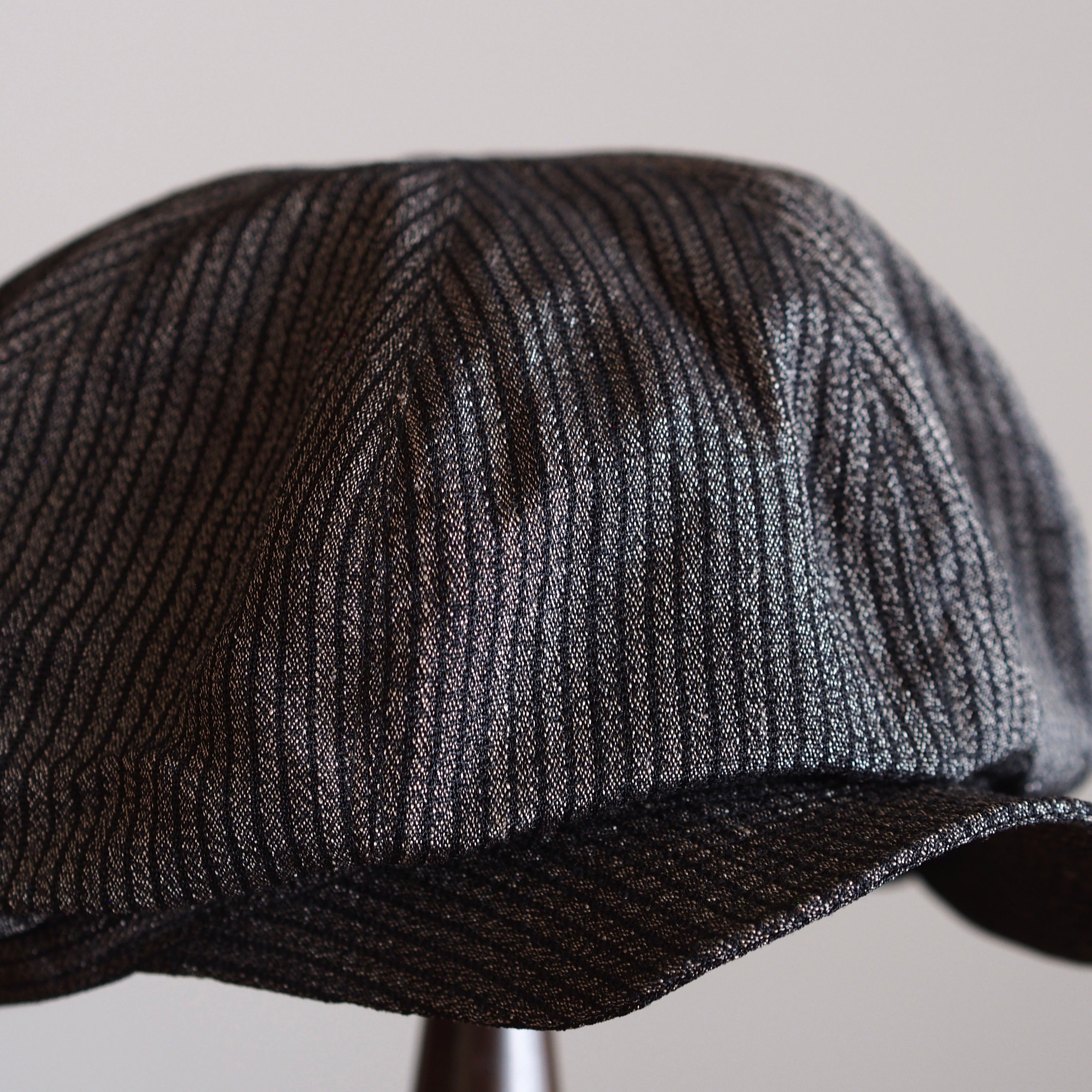 NORA CAP ~type newsboy~61  japan old  silk stripe fabric