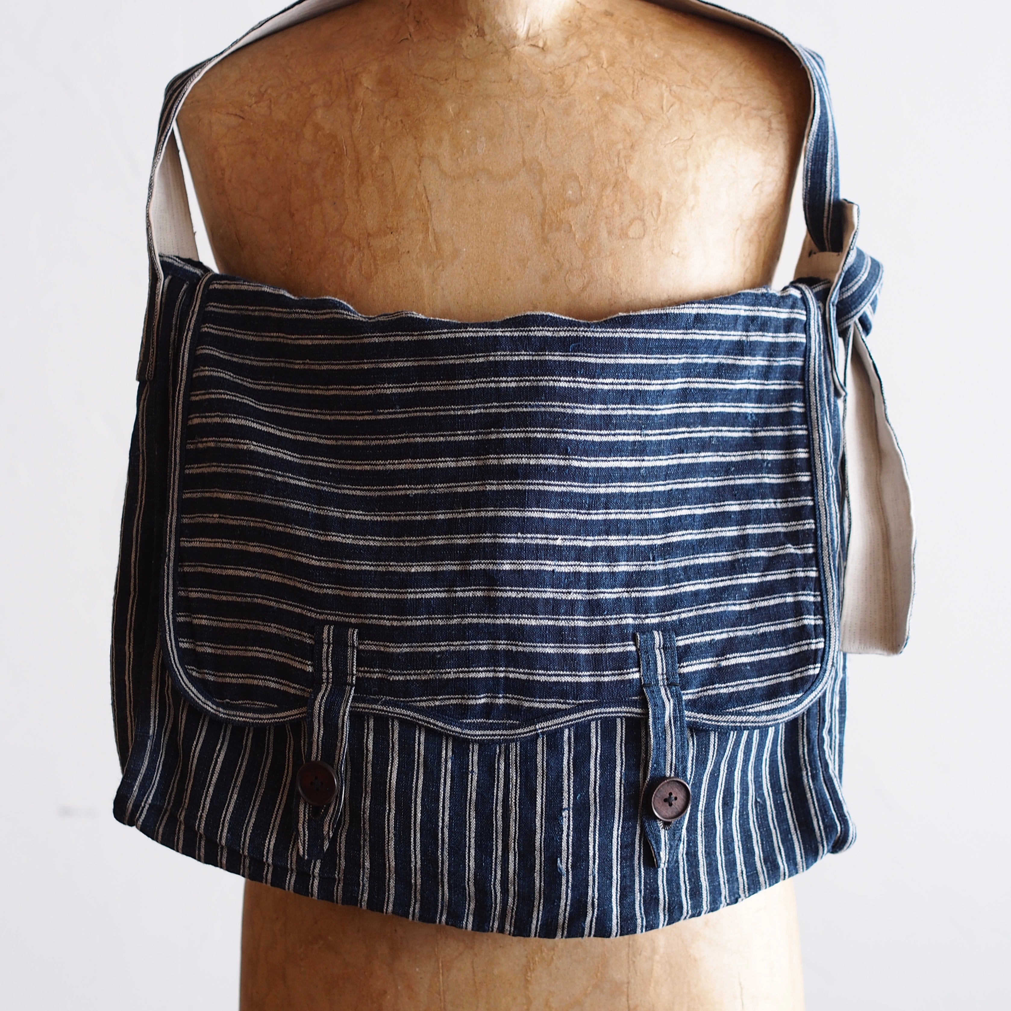 NORA BAG~type postman~japan old indigo cotton/hemp