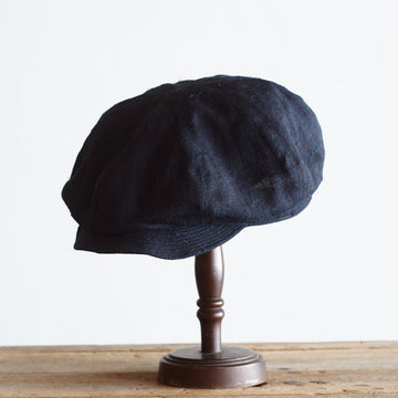 NORA CAP ~type newsboy~60japan old indigo Ramie