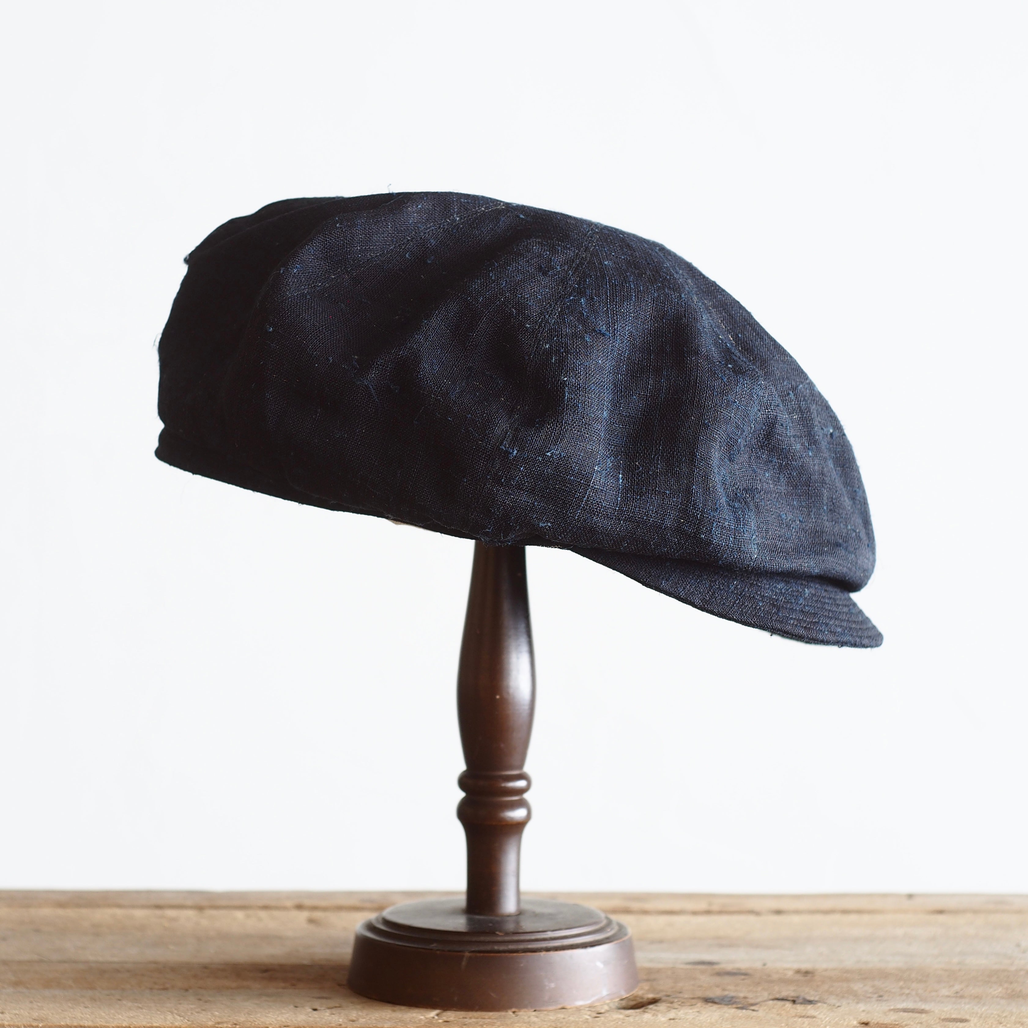 NORA CAP ~type newsboy~60japan old indigo Ramie⓶