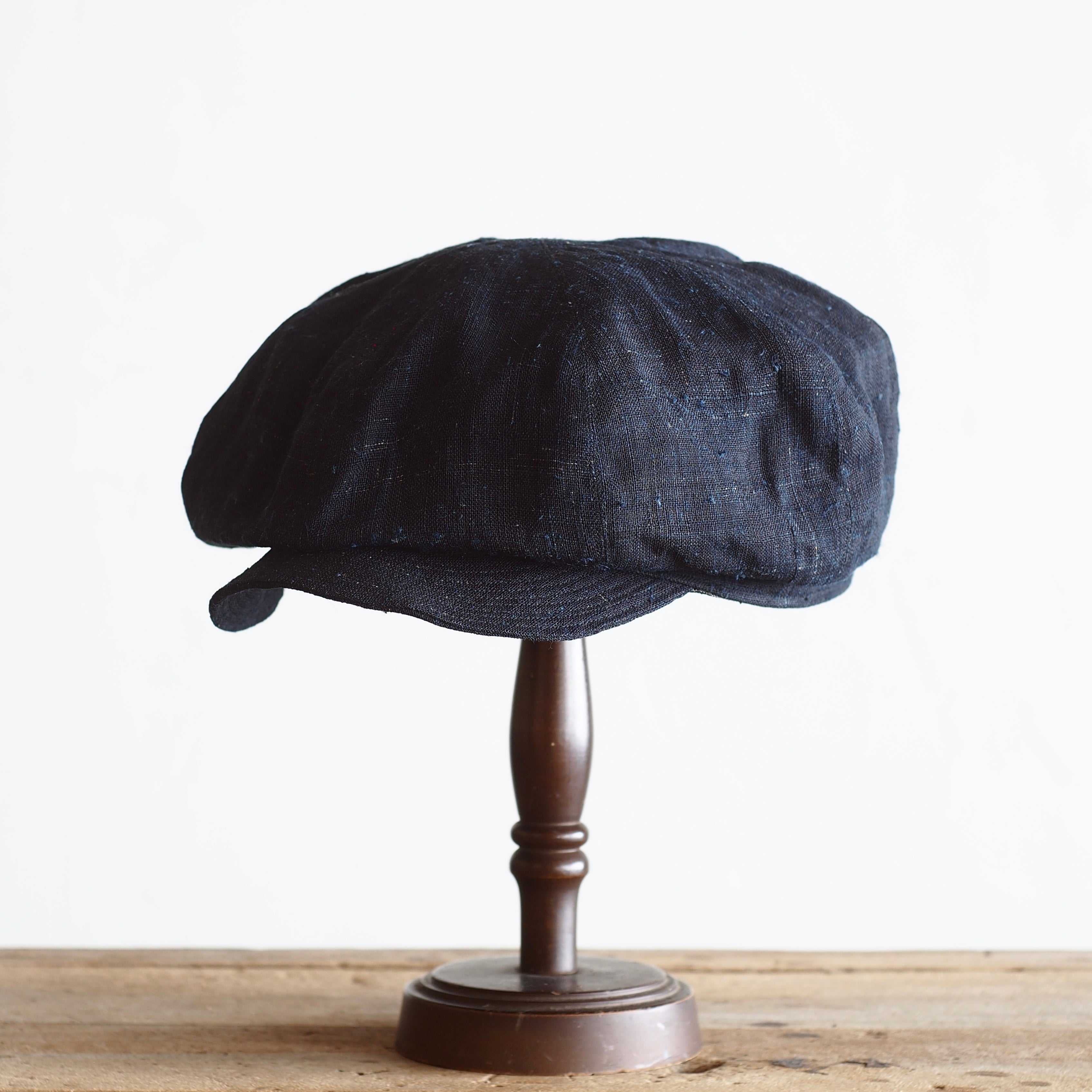NORA CAP ~type newsboy~61japan old indigo Ramie⓷
