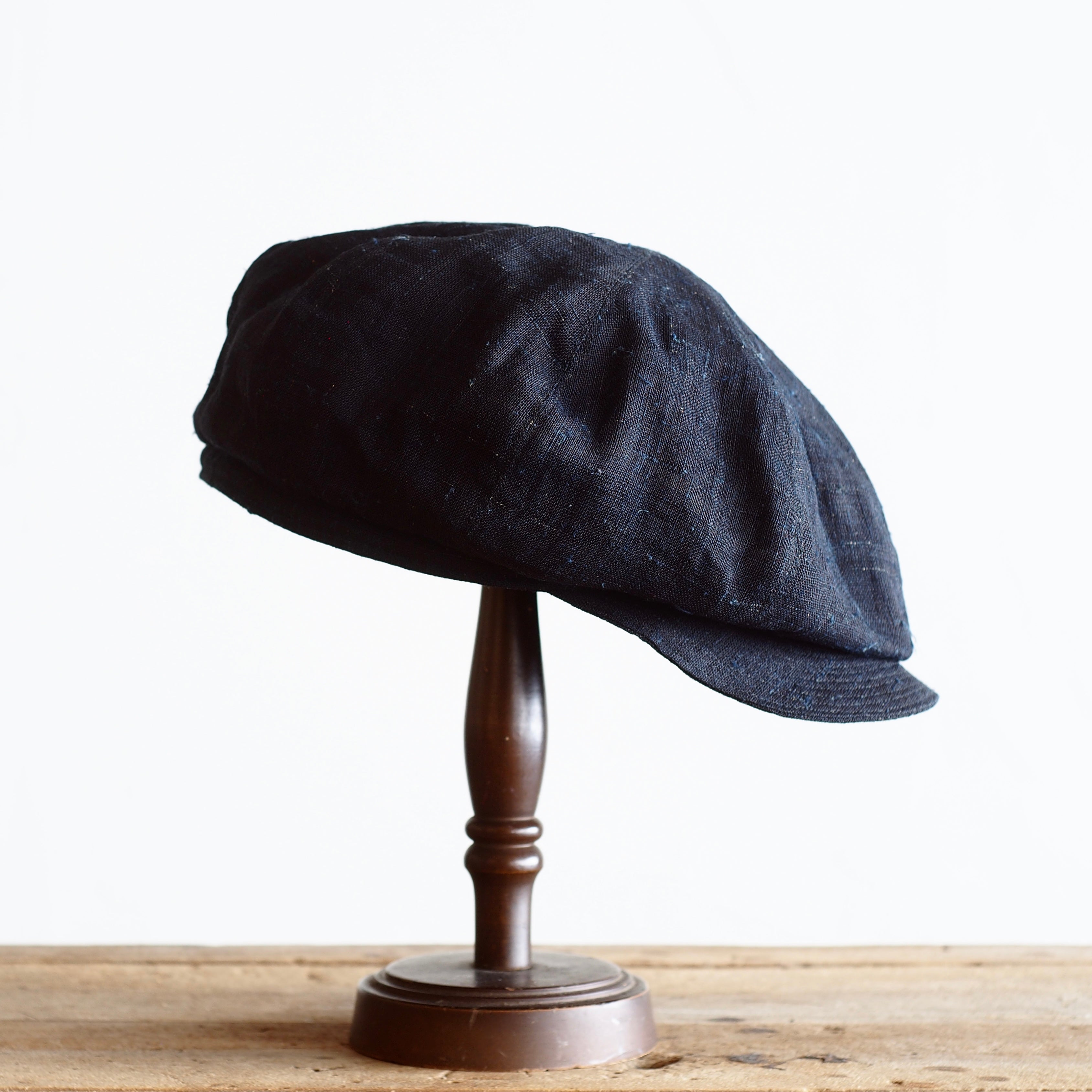 NORA CAP ~type newsboy~61japan old indigo Ramie⓷