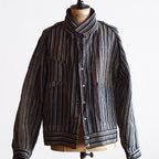NORA SHORT JACKET~Japan old stripe hemp fabric~