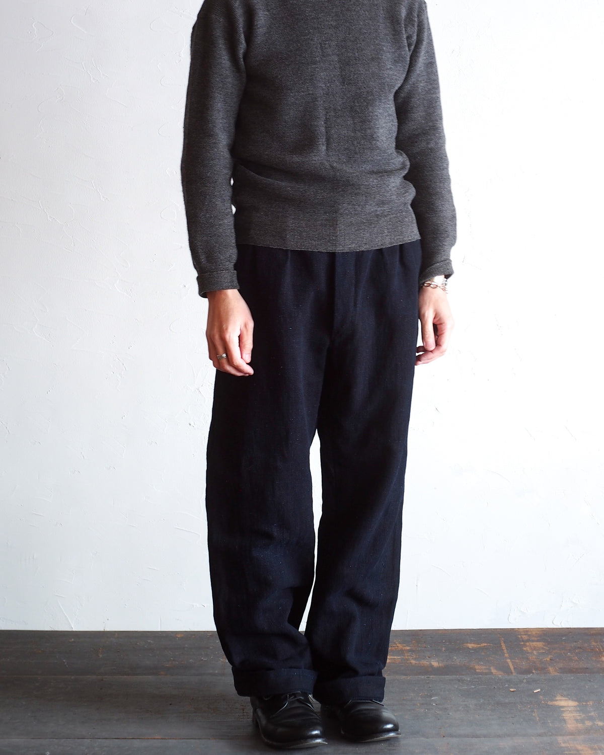NORA WORK PANTS~japan old indigo paper fabric~