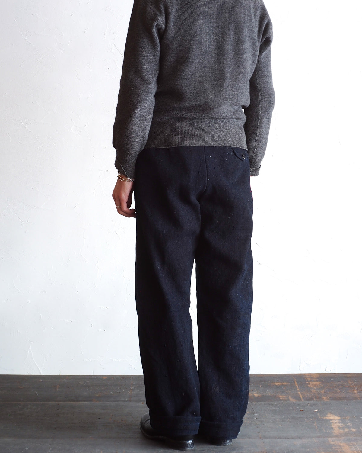 NORA WORK PANTS~japan old indigo paper fabric~