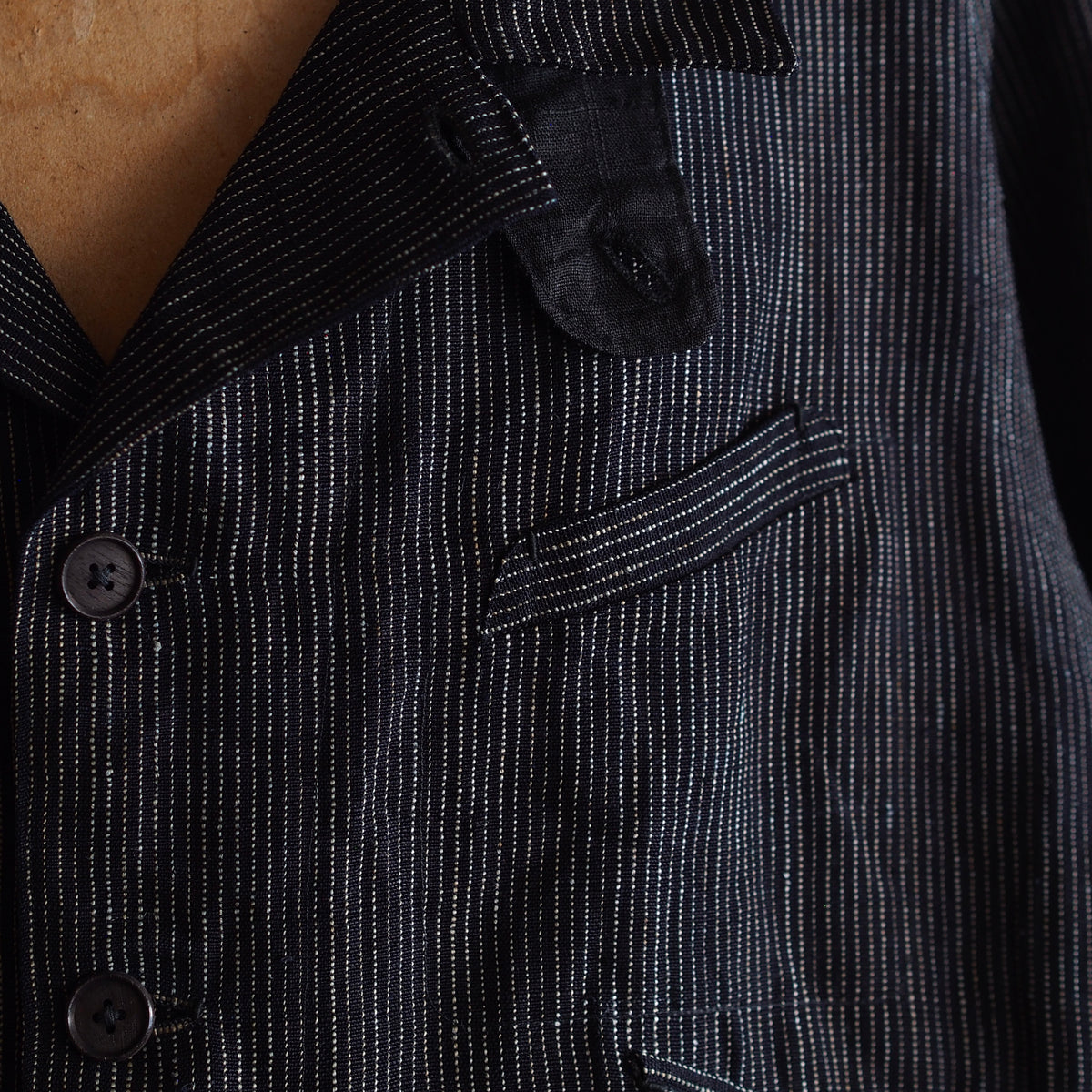 NORA SHORT JACKET~Japan old stripe hemp fabric~