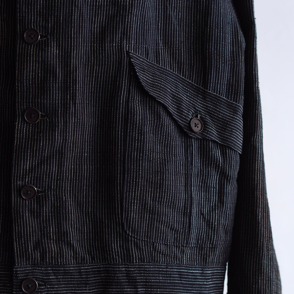 NORA SHORT JACKET~Japan old stripe hemp fabric~