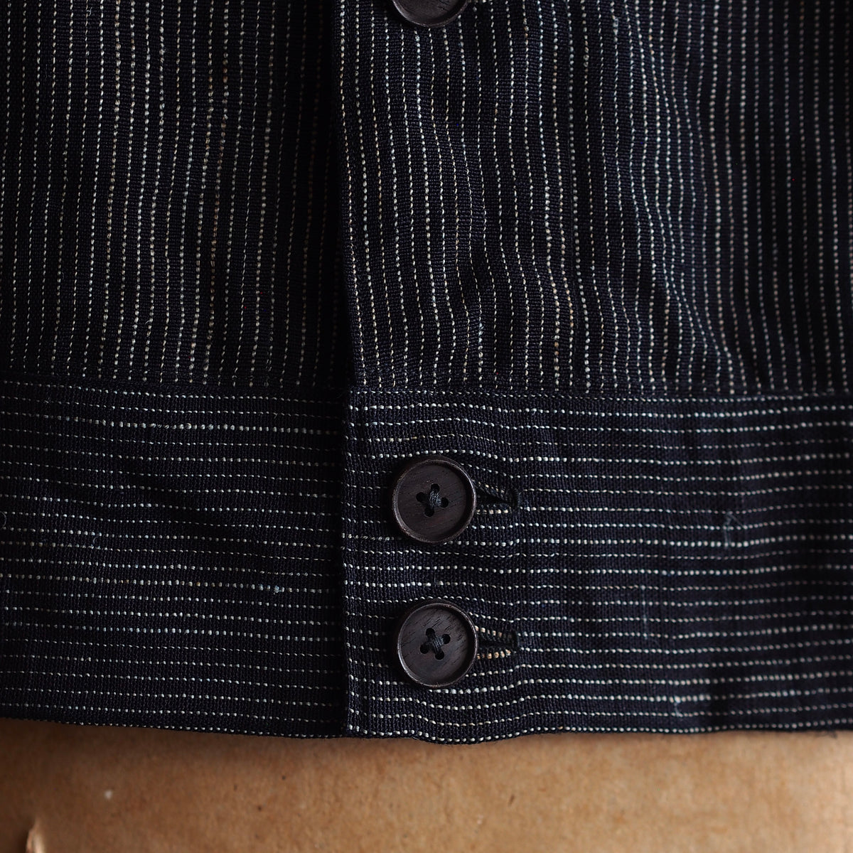 NORA SHORT JACKET~Japan old stripe hemp fabric~