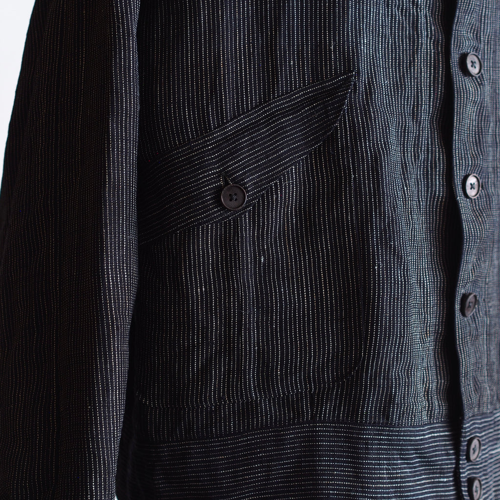 NORA SHORT JACKET~Japan old stripe hemp fabric~